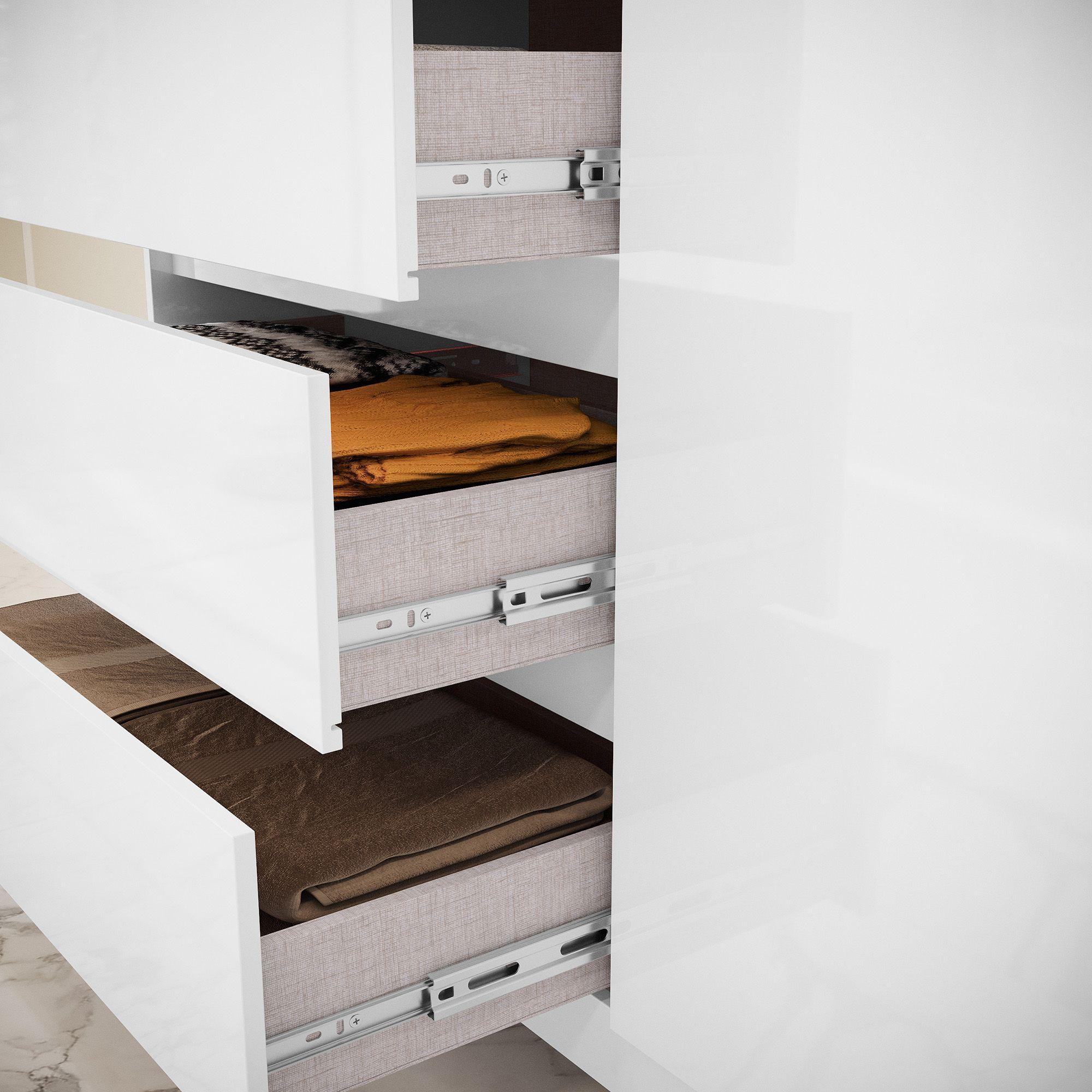 Comoda 4 cajones 1 puerta Alessia Blanca 100 x 99,3 x 41-4