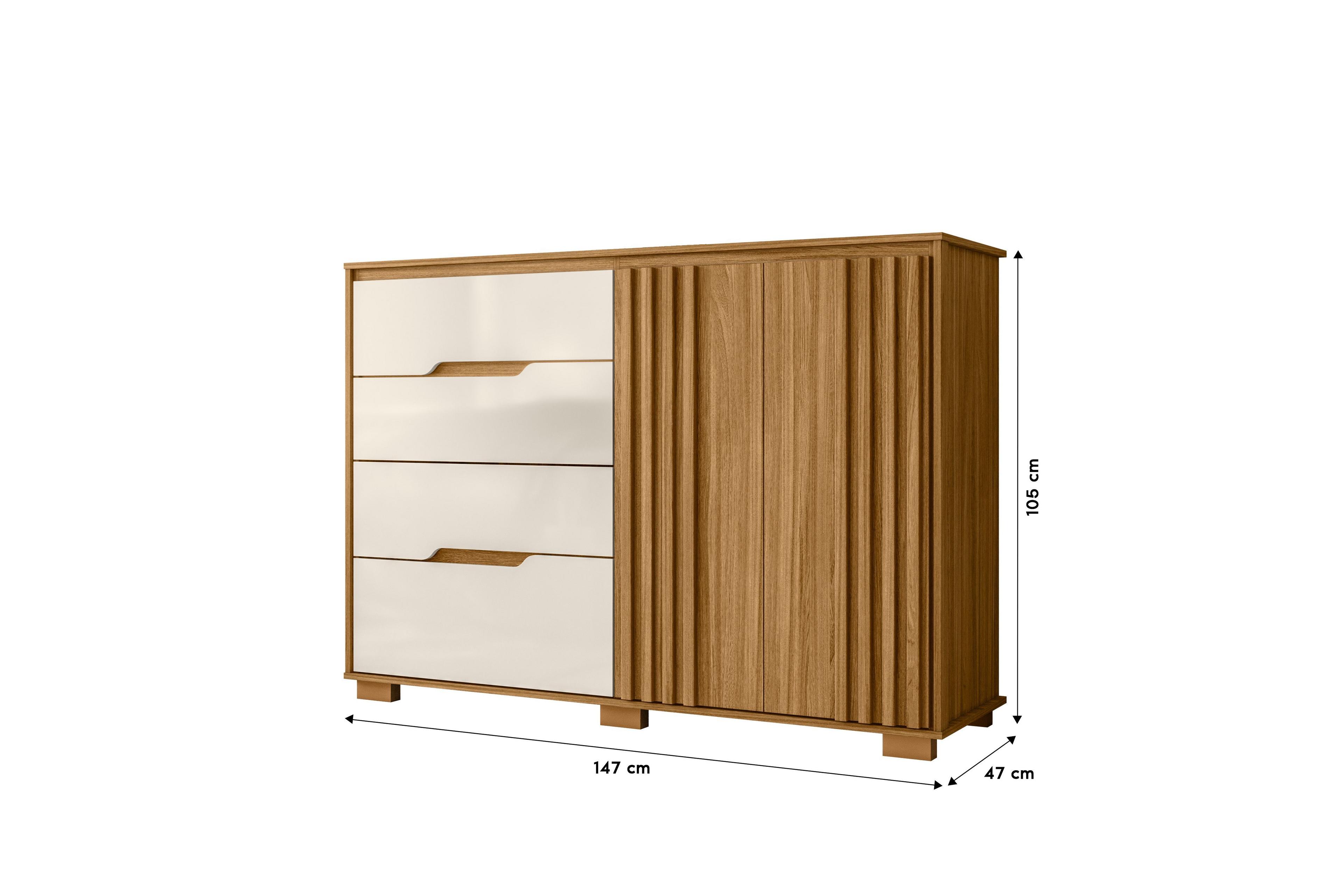 Comoda Luzzia 4 cajones 2 puertas 147x105x47 cm-3