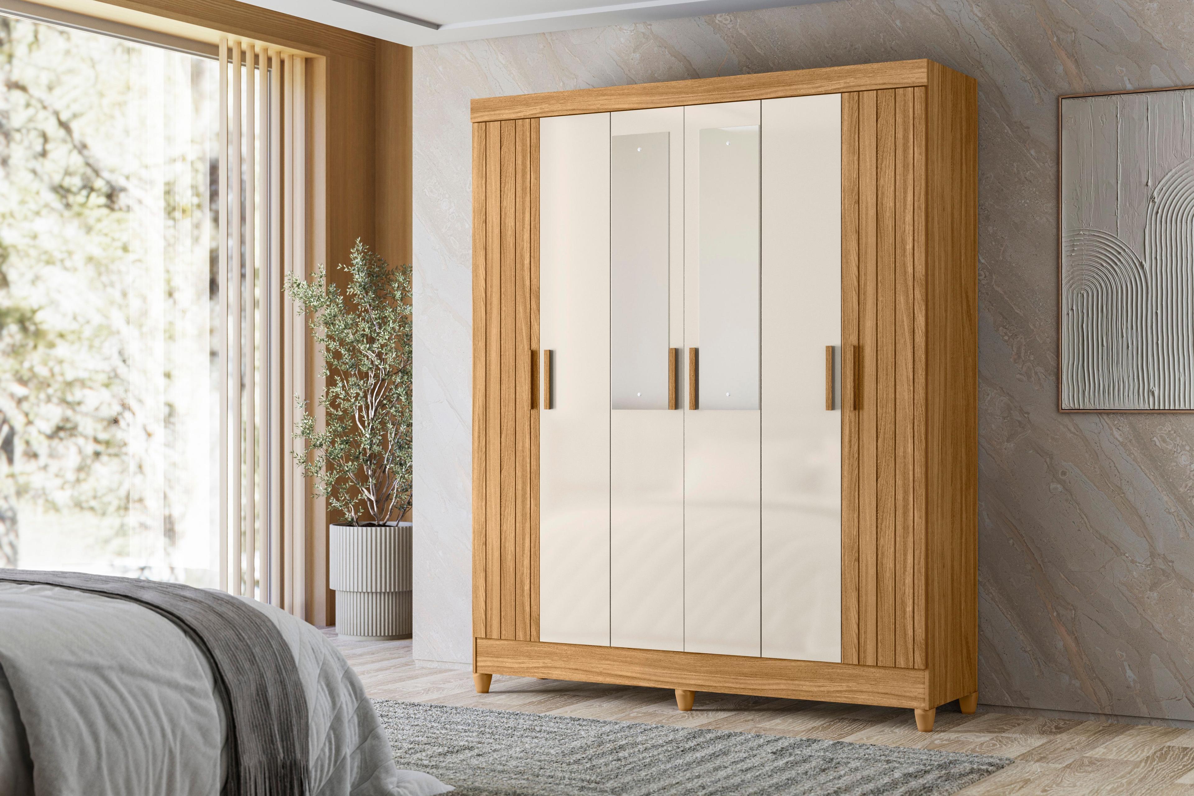 Closet Palermo 6 puertas 2 cajones internos 204x165x47 cm-1