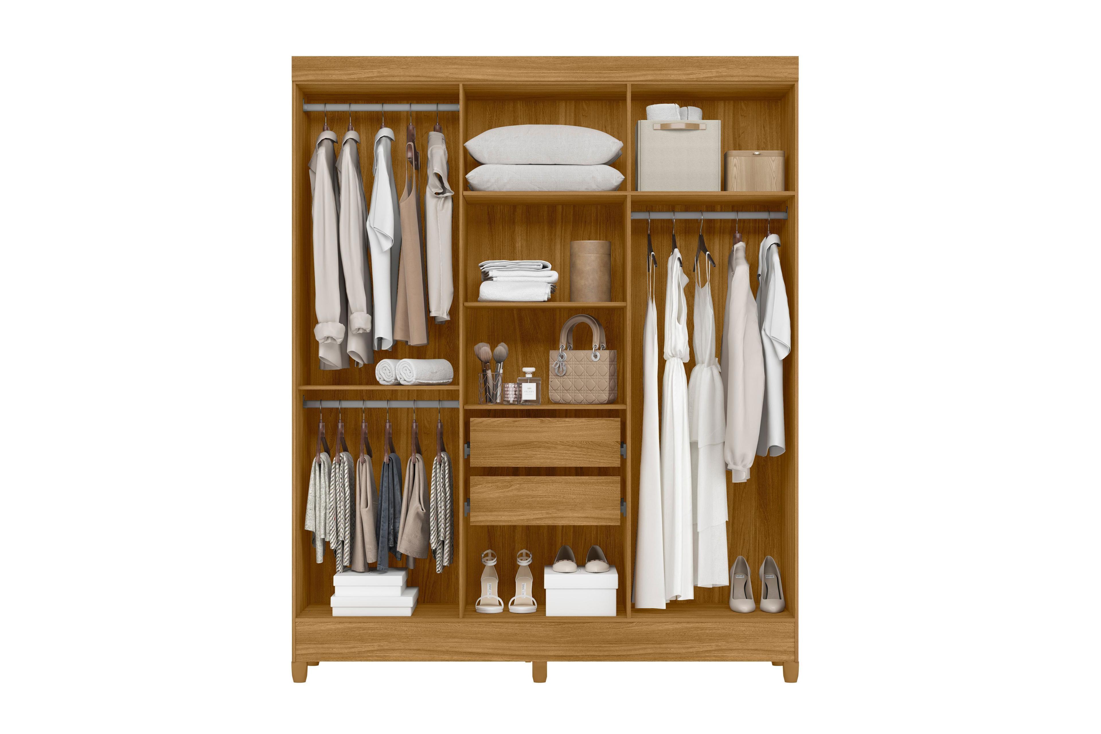 Closet Palermo 6 puertas 2 cajones internos 204x165x47 cm-2