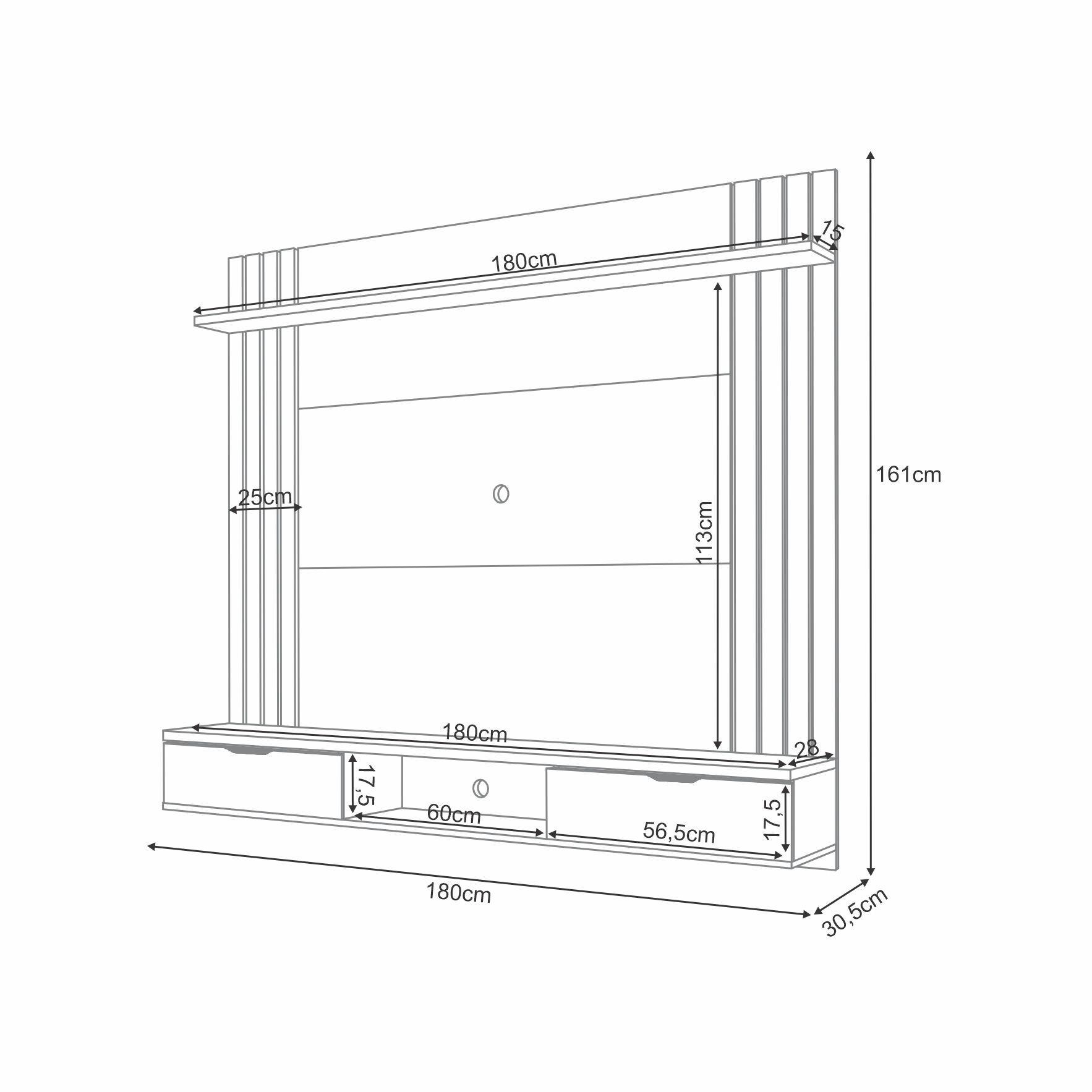 Home Tv Panel Verona 70" 180x161x31 cm-6