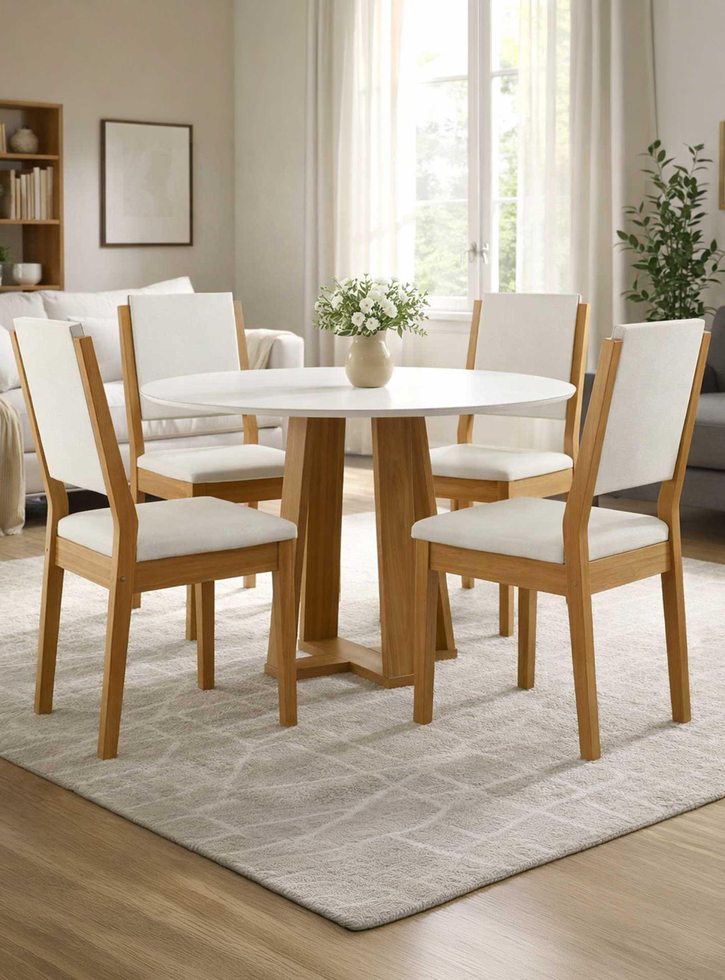 Juego de comedor 4 sillas Style Vidrio 1.0 Beige-0