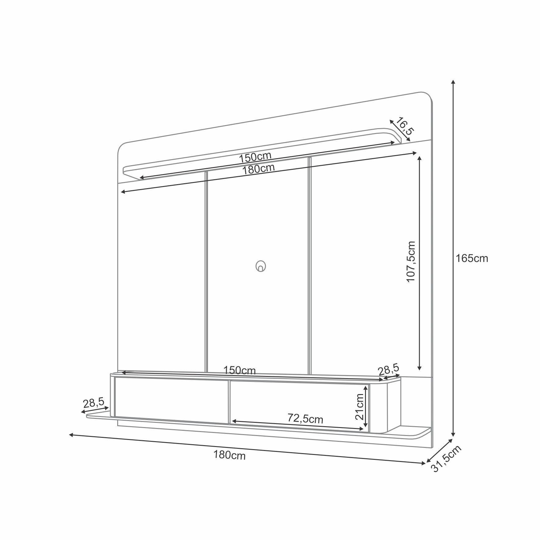 Home Panel Provenza tv 70" 1.8 Off white Castaño-6