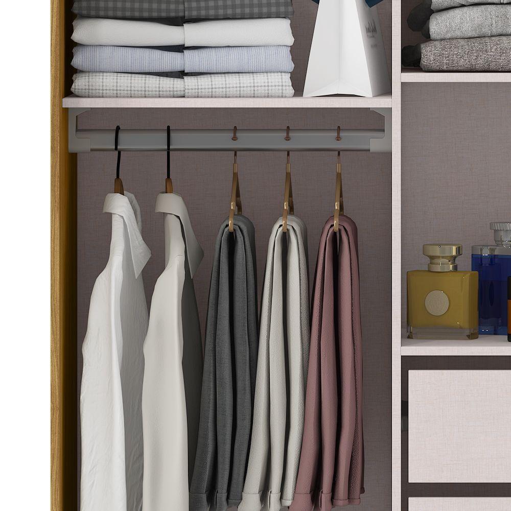 Closet 2 puertas corredera Lumière 190 x 91,7 x 46,5 marroco off white con espejo-4