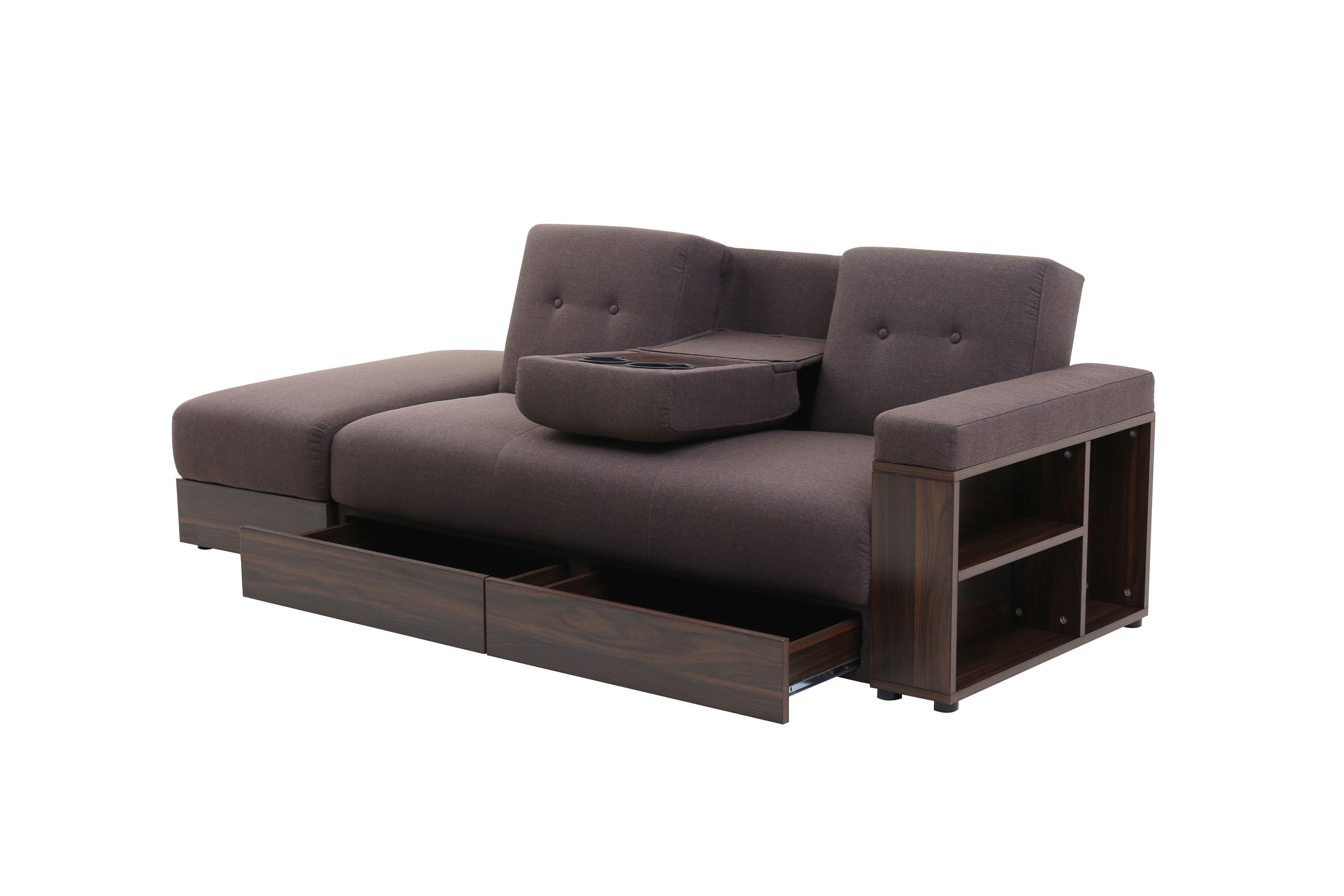 Sofá Cama Modular Alaska Café 3 cuerpos-2