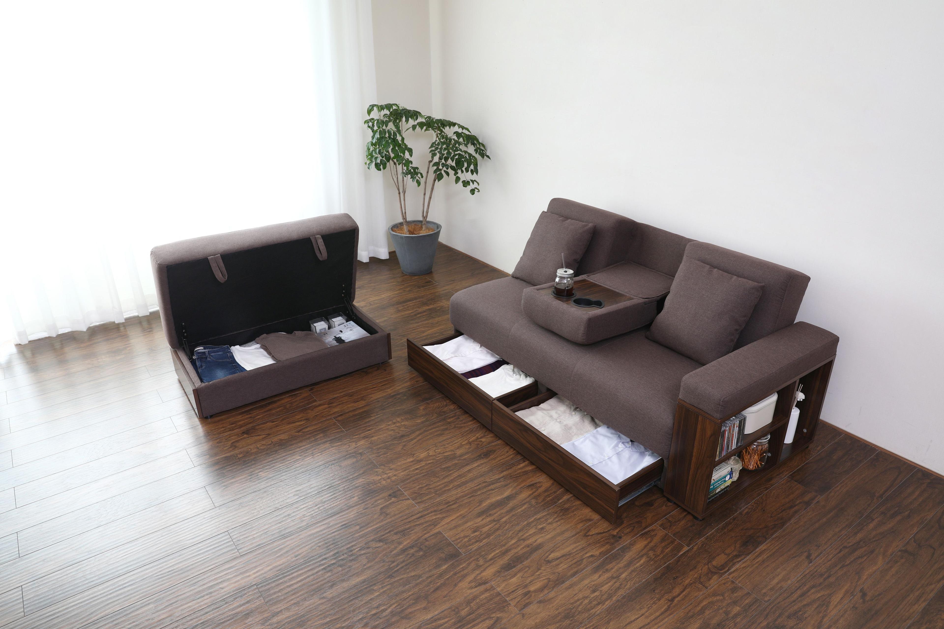 Sofá Cama Modular Alaska Café 3 cuerpos-4