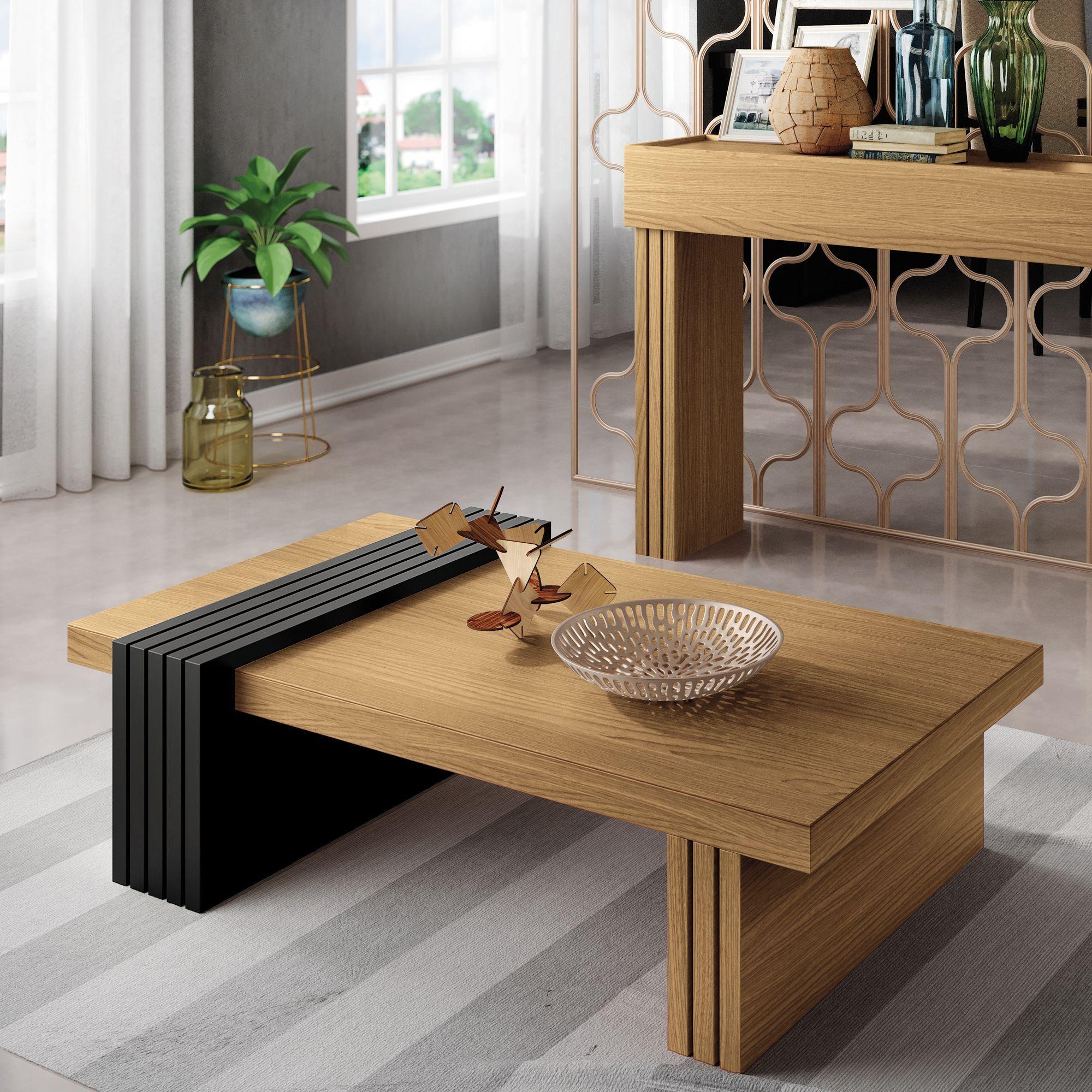 Mesa de centro Praga Freijo-Pretto 107x60x33 cm-2