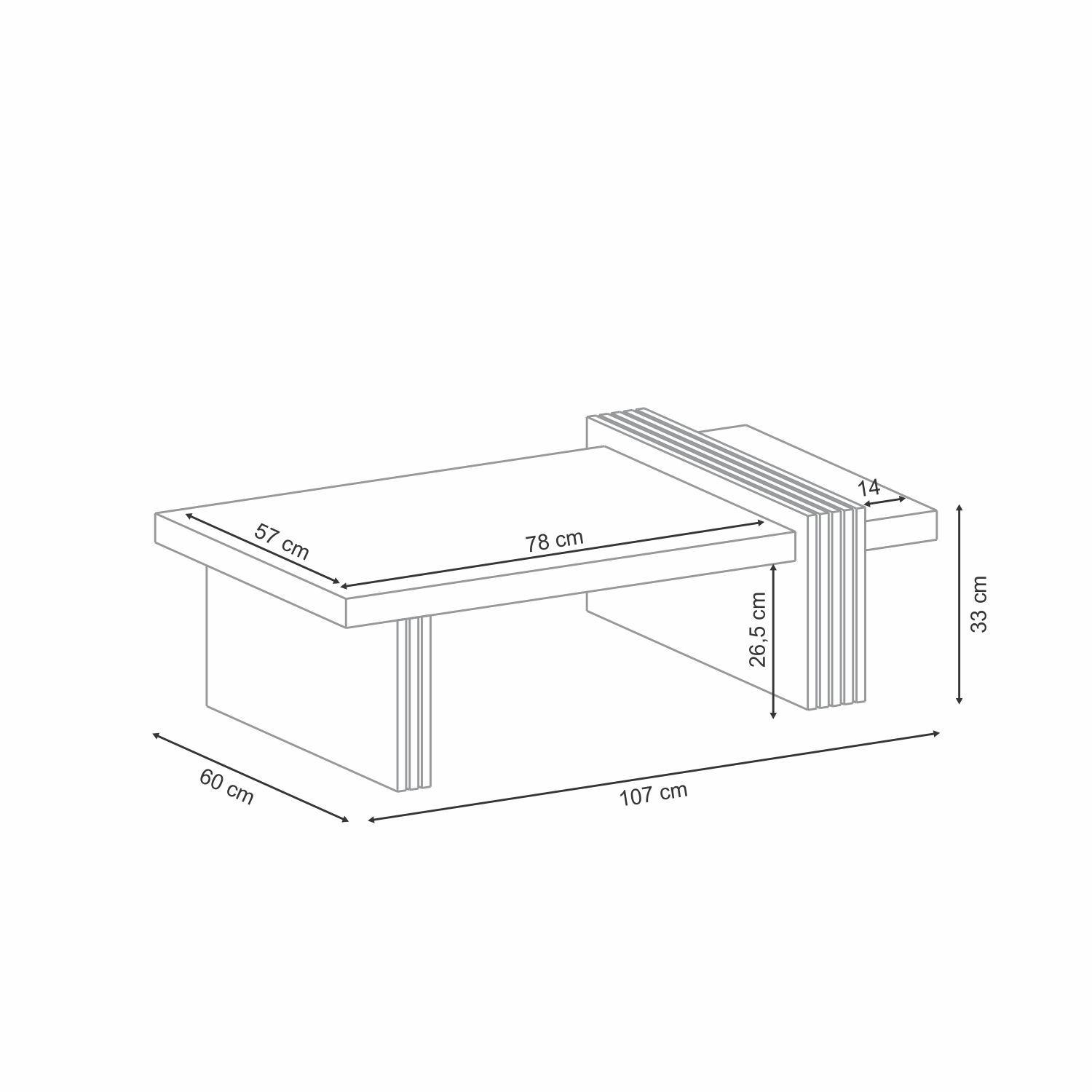 Mesa de centro Praga Freijo-Pretto 107x60x33 cm-5