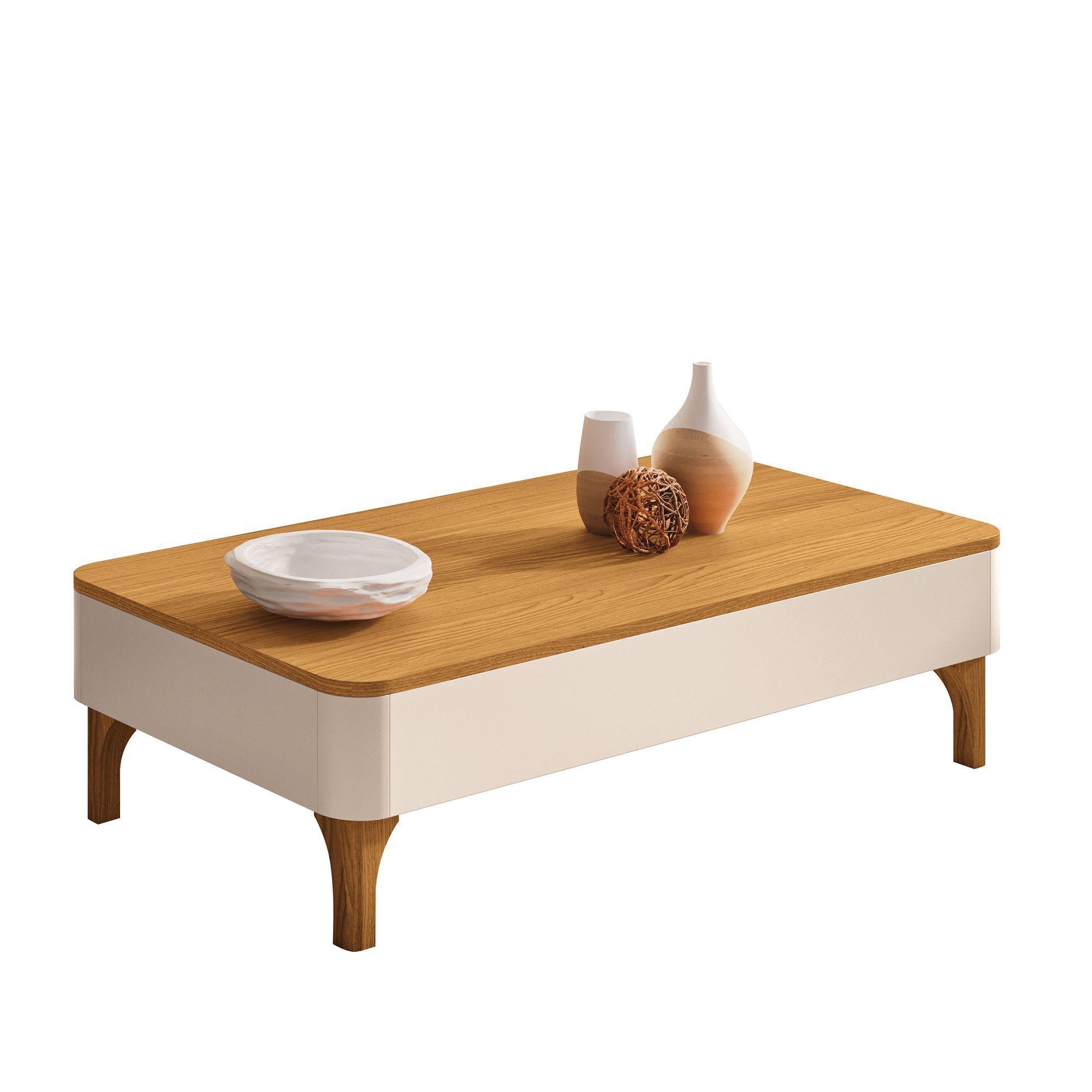 Mesa de Centro Niza Off White / Cinamomo  32 x 60.5 x 100cm-2