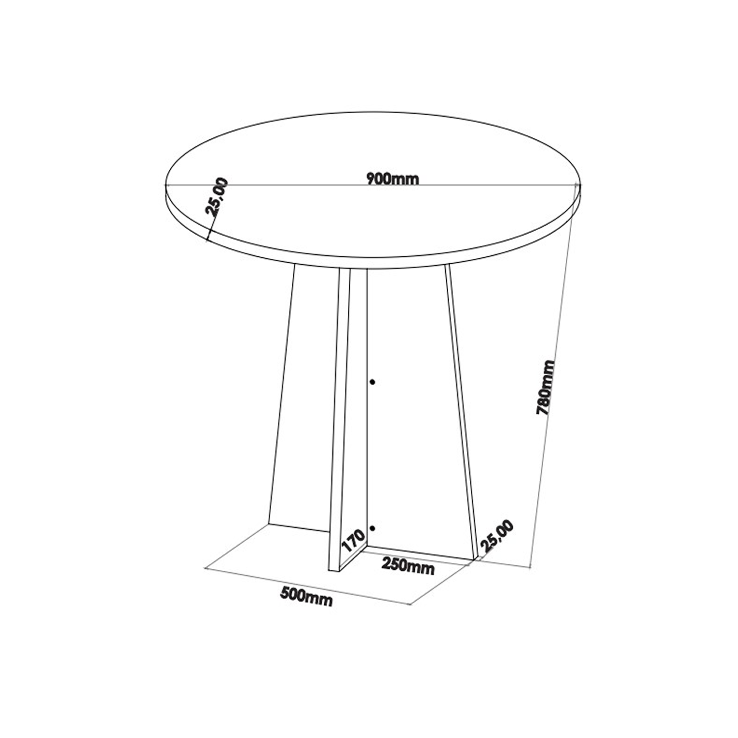 Juego de comedor redondo 4 sillas Destello Gris  78 x 90 x 90 cm-2