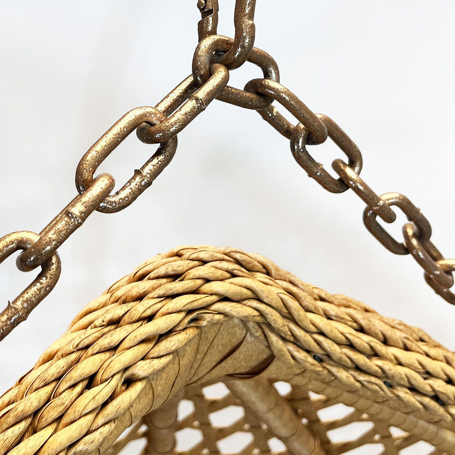 Silla Colgante Hawái XL Caramelo Cojín Marfil-4