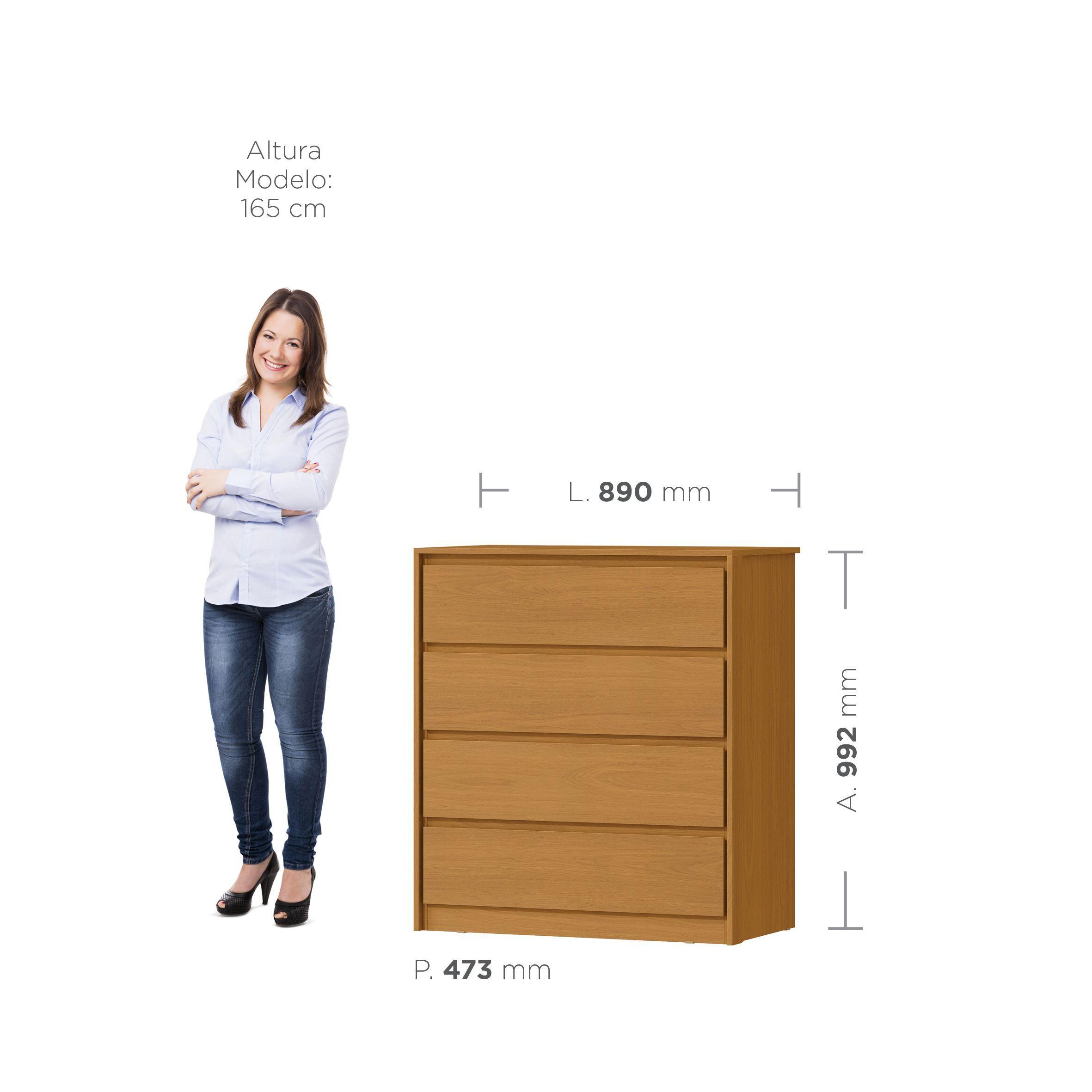 Cómoda Noëlle 4 cajones Cinamomo 99,2 x 89 x 47,3 cm-6