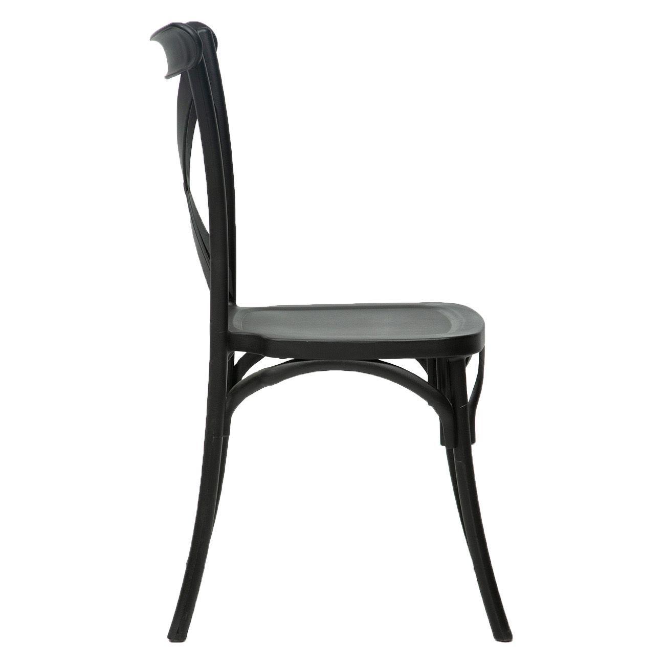 Silla Crossback Retro Negra 4 Unidades-3