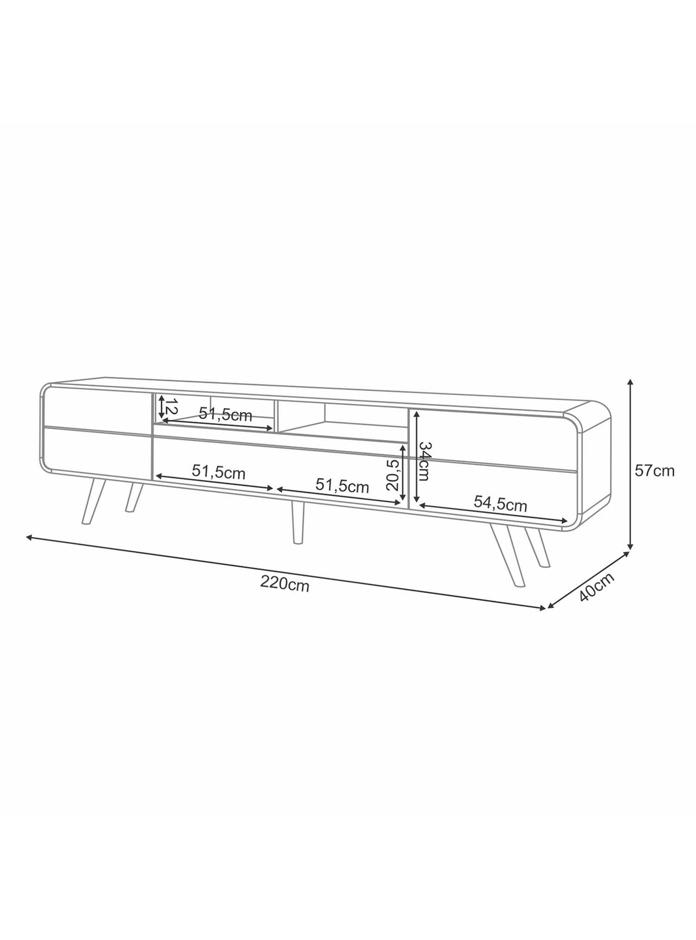 Rack Tv Marsella 85" 220x57x40 cm-1