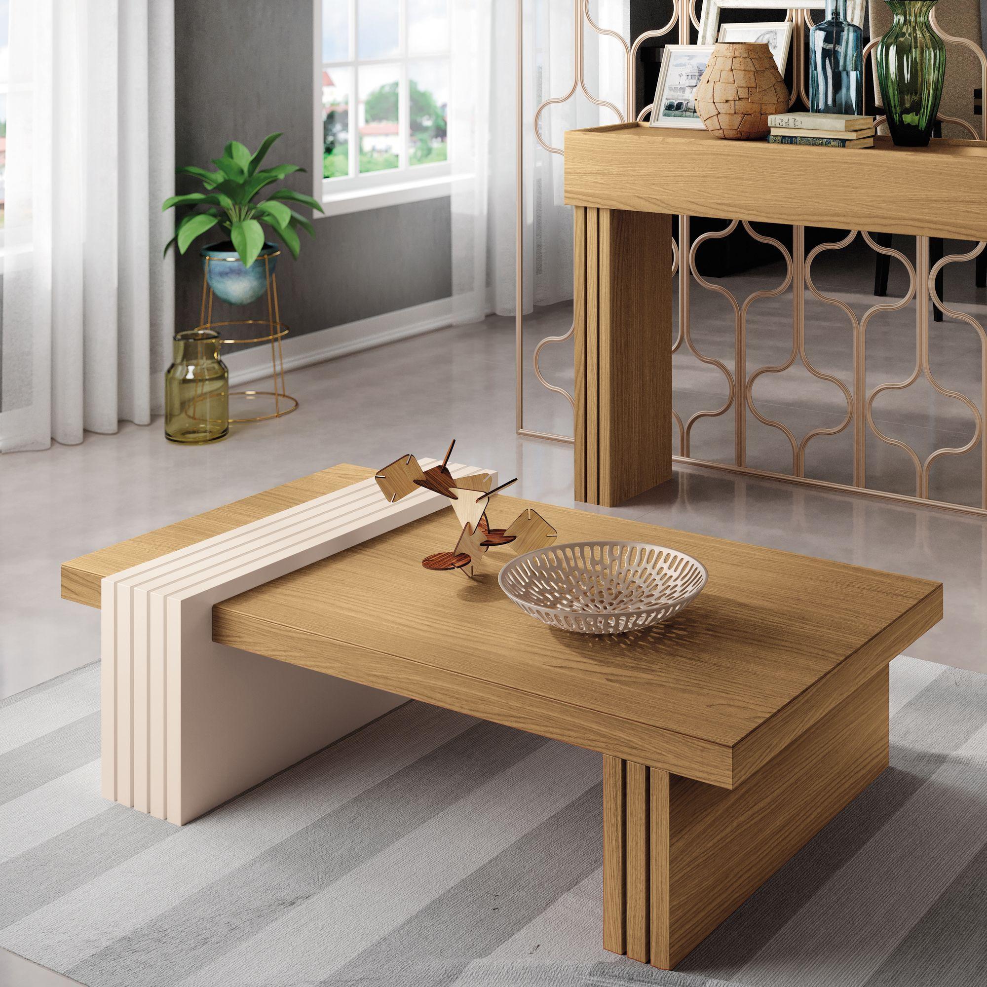 Mesa de centro Praga Freijo-Off White 107x60x33 cm-1