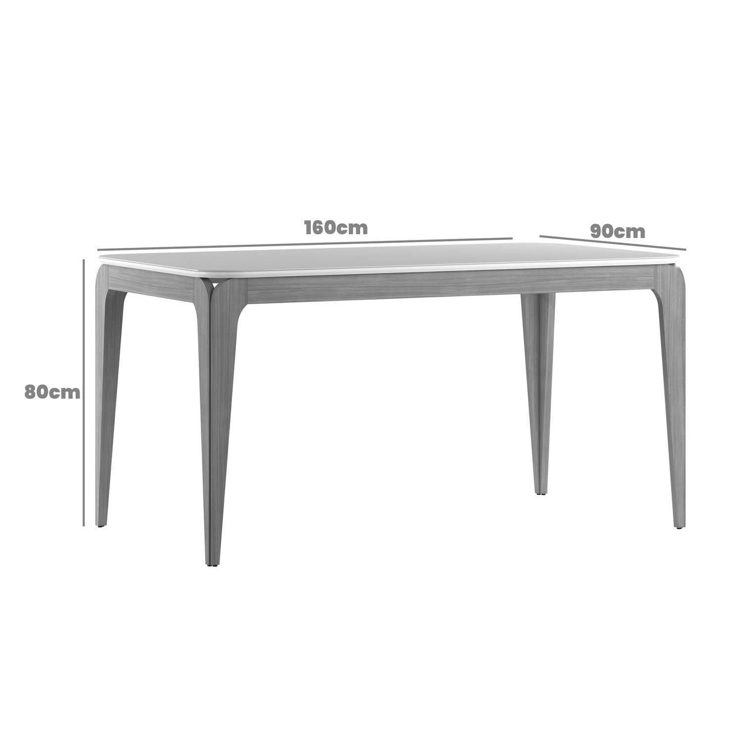 Juego de comedor Romance 160x90 cm Vidrio 6 Sillas Beige-6