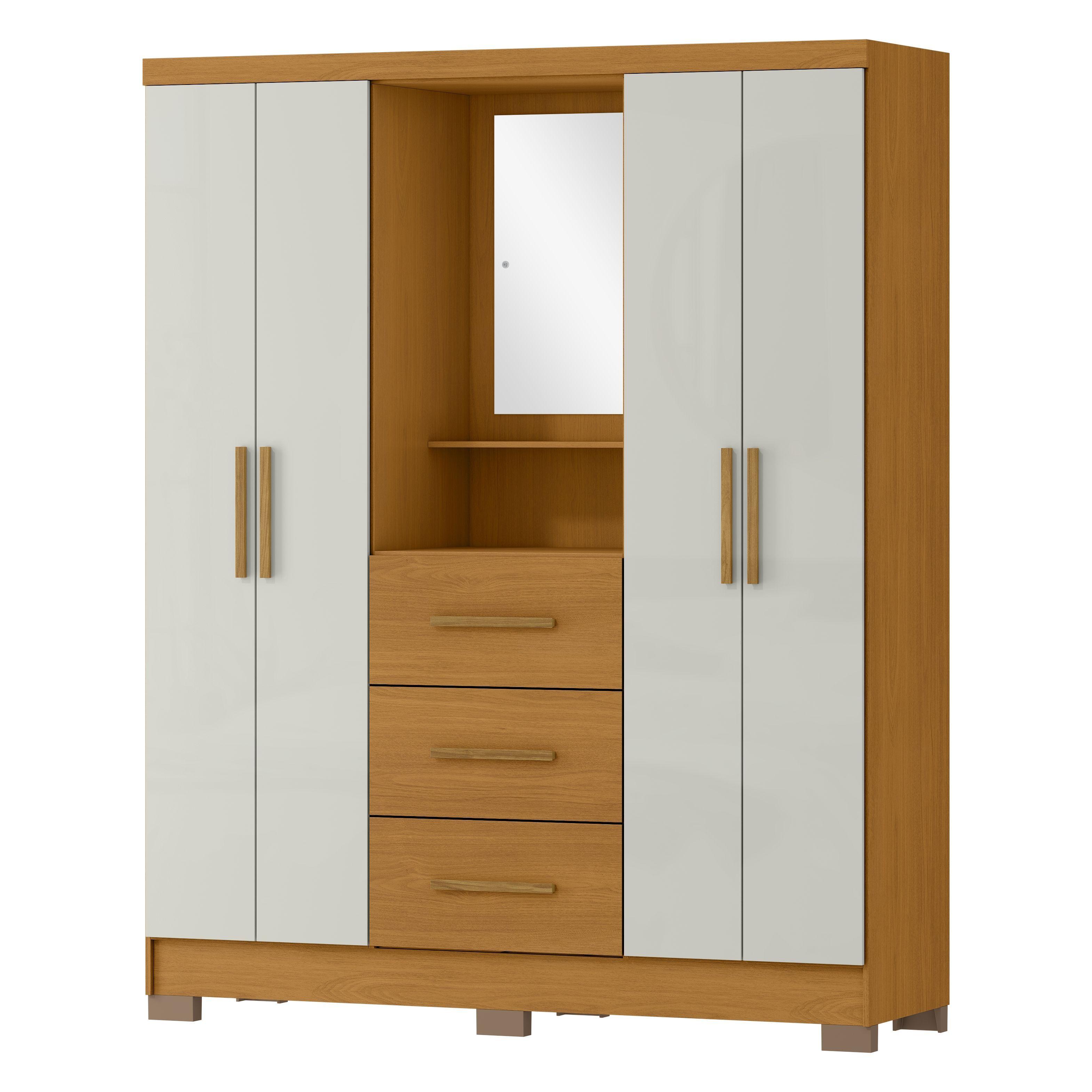 Closet 4 puertas 3 cajones Versalles 190 x 152,4 x 46,5 Cinamomo/ Off white-6