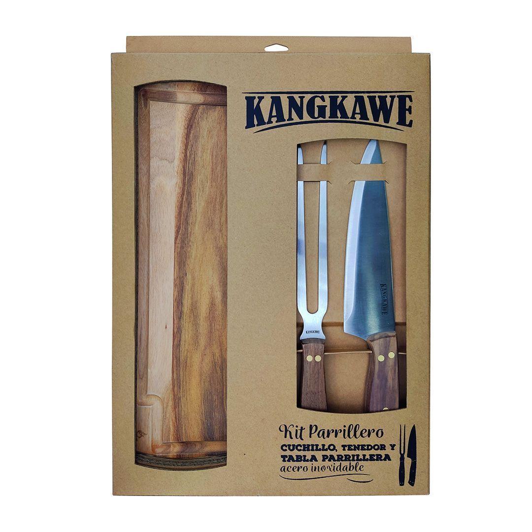 SET PARRILLERO DE TABLA + CUCHILLO + PINCHO-6
