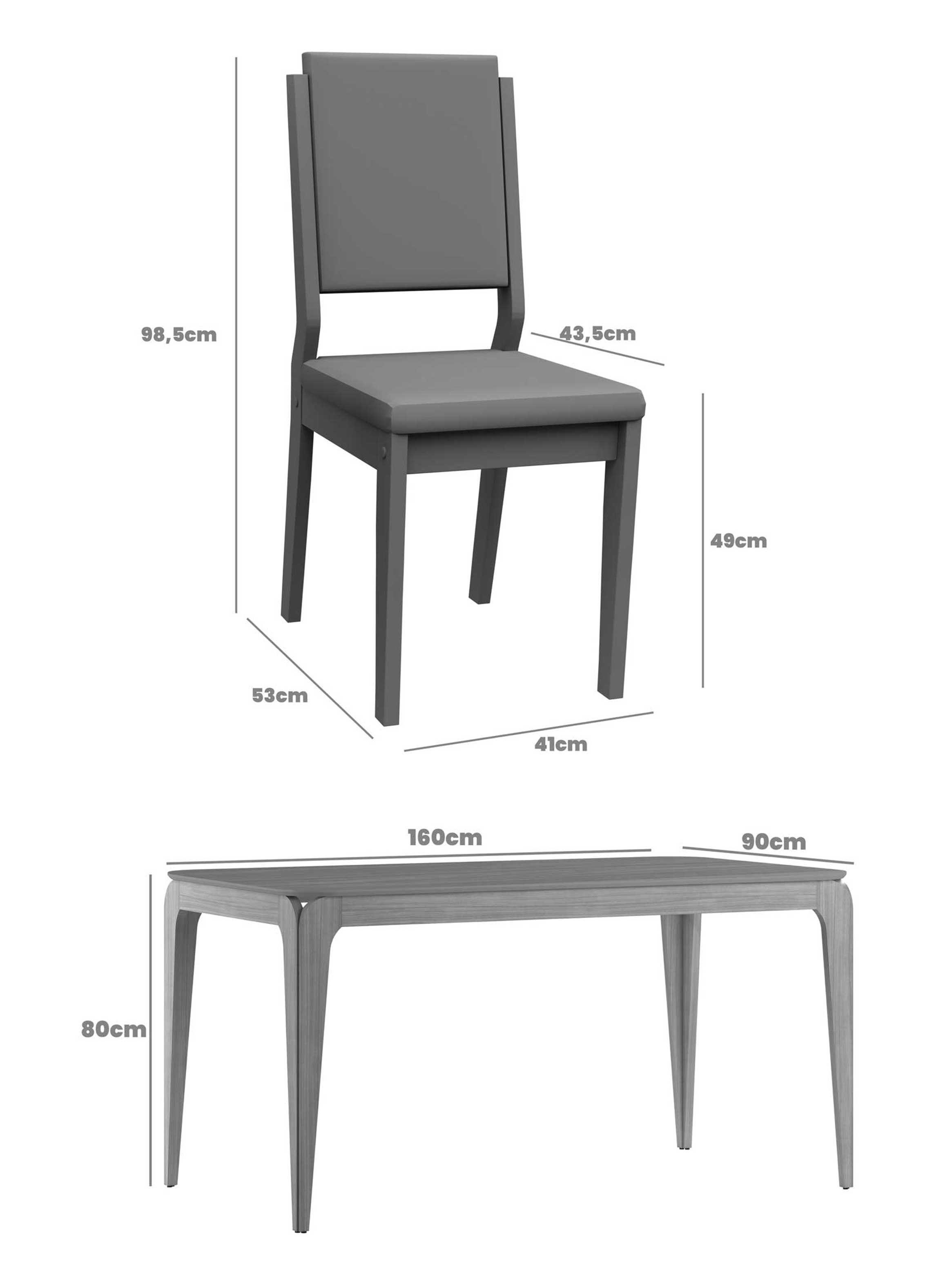 Juego de Comedor Arezzo 160x90 cm 6 Sillas Beige-4