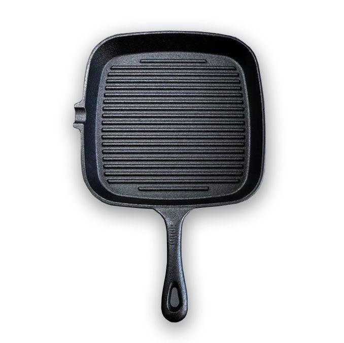 Sartén Grill Cuadrado Fierro Fundido 23cm Para Parrilla-1