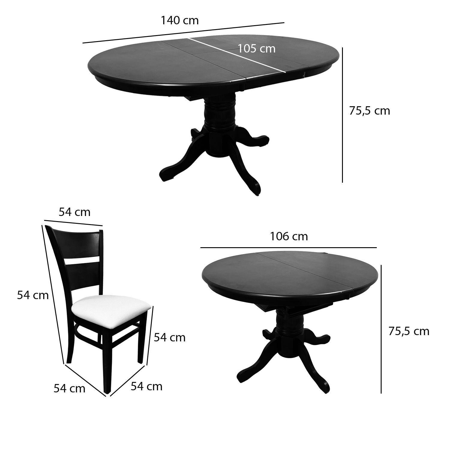 Juego de Comedor Juliette Chocolate 6 Sillas Marfil-7