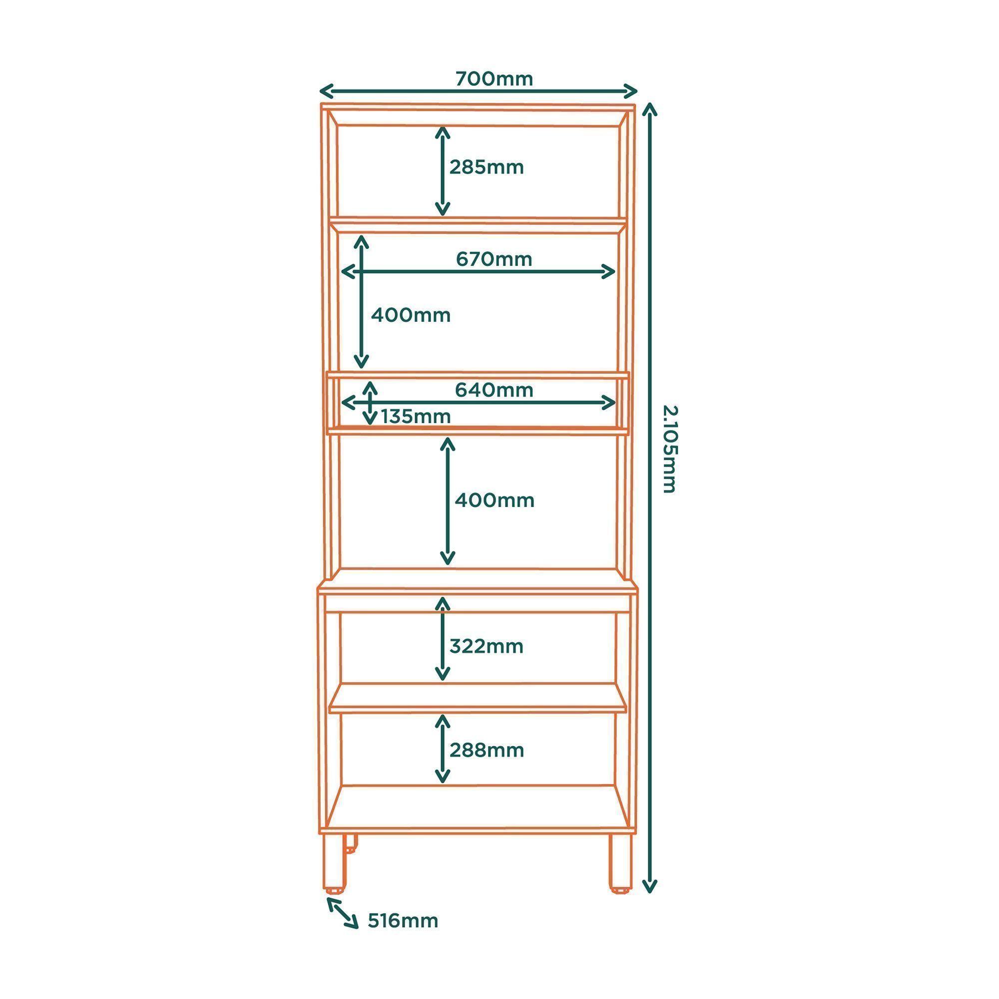Mueble de Cocina para microondas Camil  210,5x51,6x70-1