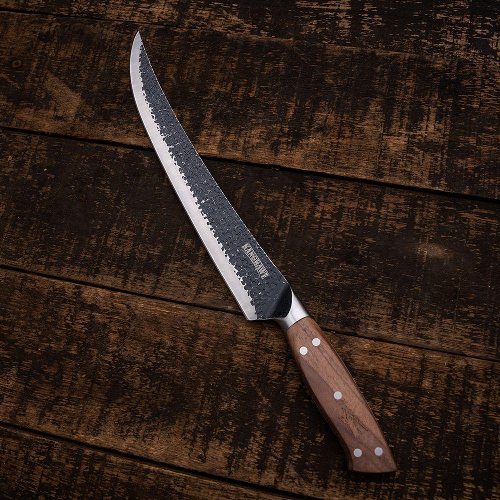 Cuchillo 10" Carnicero Curvo Martillado-3
