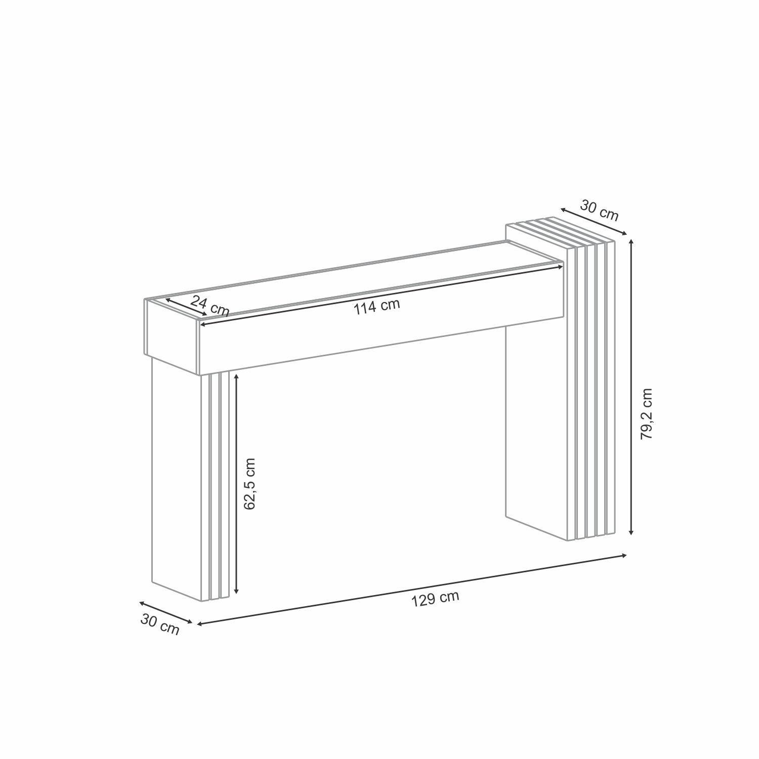 Arrimo Trento Freijo-Pretto 129x80x30 cm-5