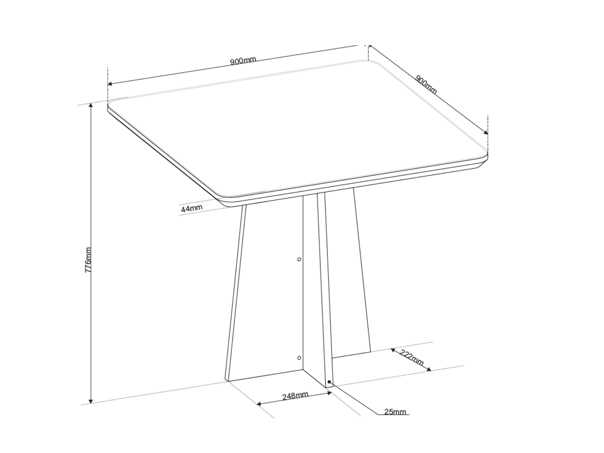 Juego de comedor 4 sillas Hera Gris 77,6 x 90 x 90 cm-2