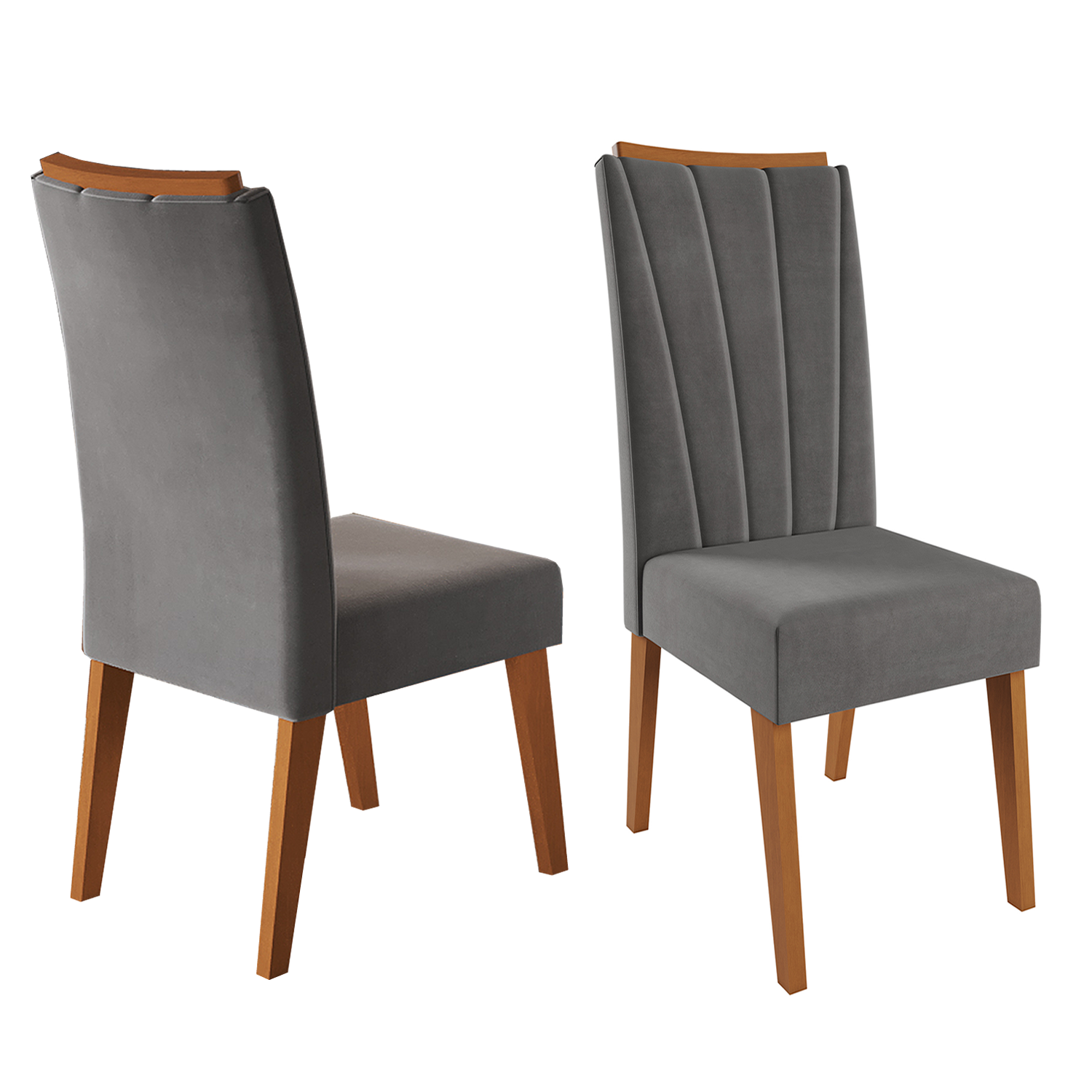 Juego de comedor 4 sillas Hera Gris 77,6 x 90 x 90 cm-5