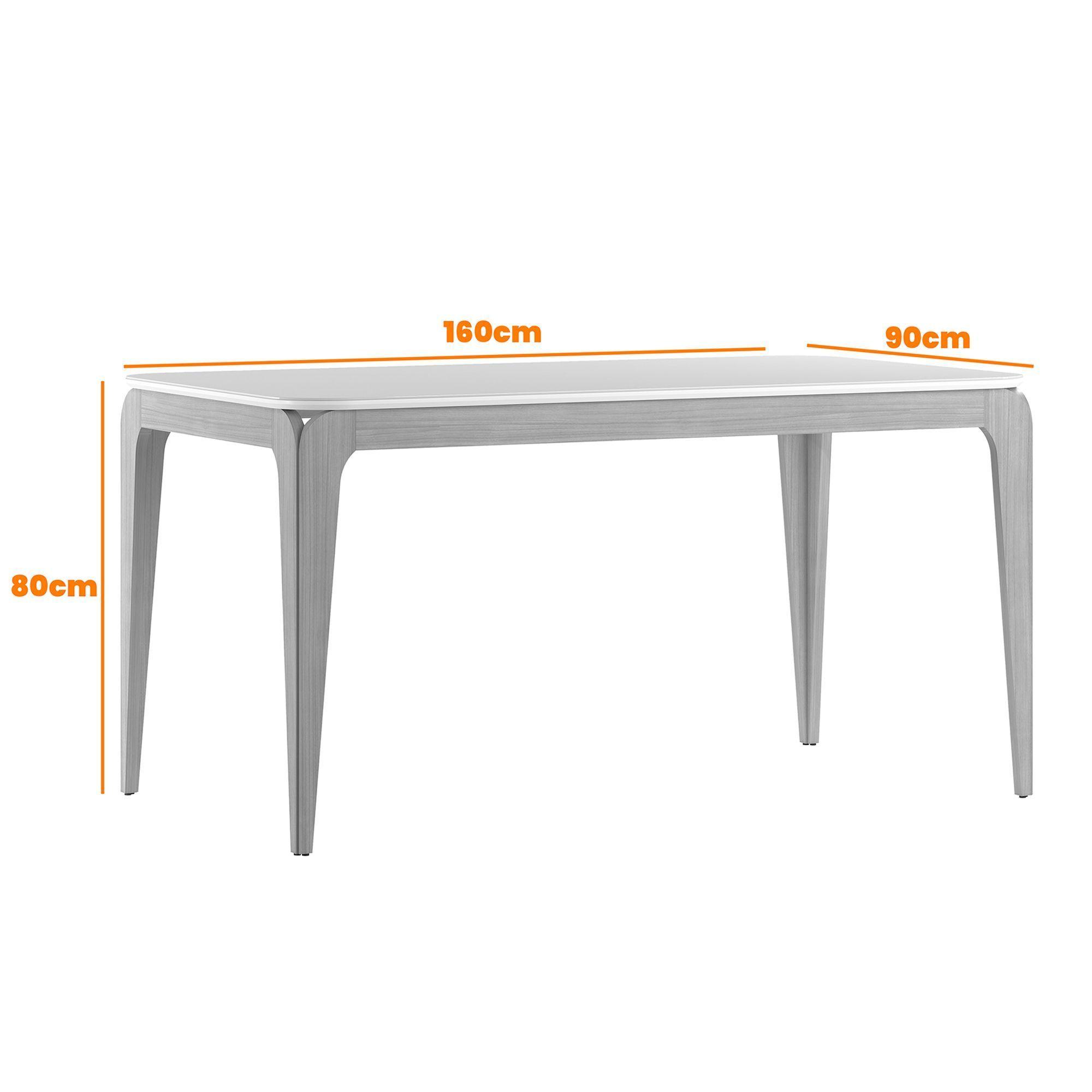 Juego de Comedor Roma 160x90 cm Vidrio 6 Sillas Beige-3