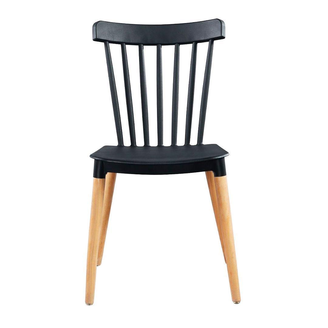 Juego de comedor Vermont 4 sillas Windsor negras  160 x 90 x 77 cm-6