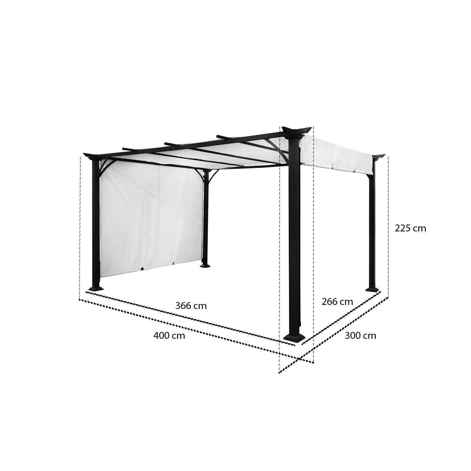 Pérgola Toldo Retractil Maitencillo con Tela Retráctil 3x4 mt Marfil-1