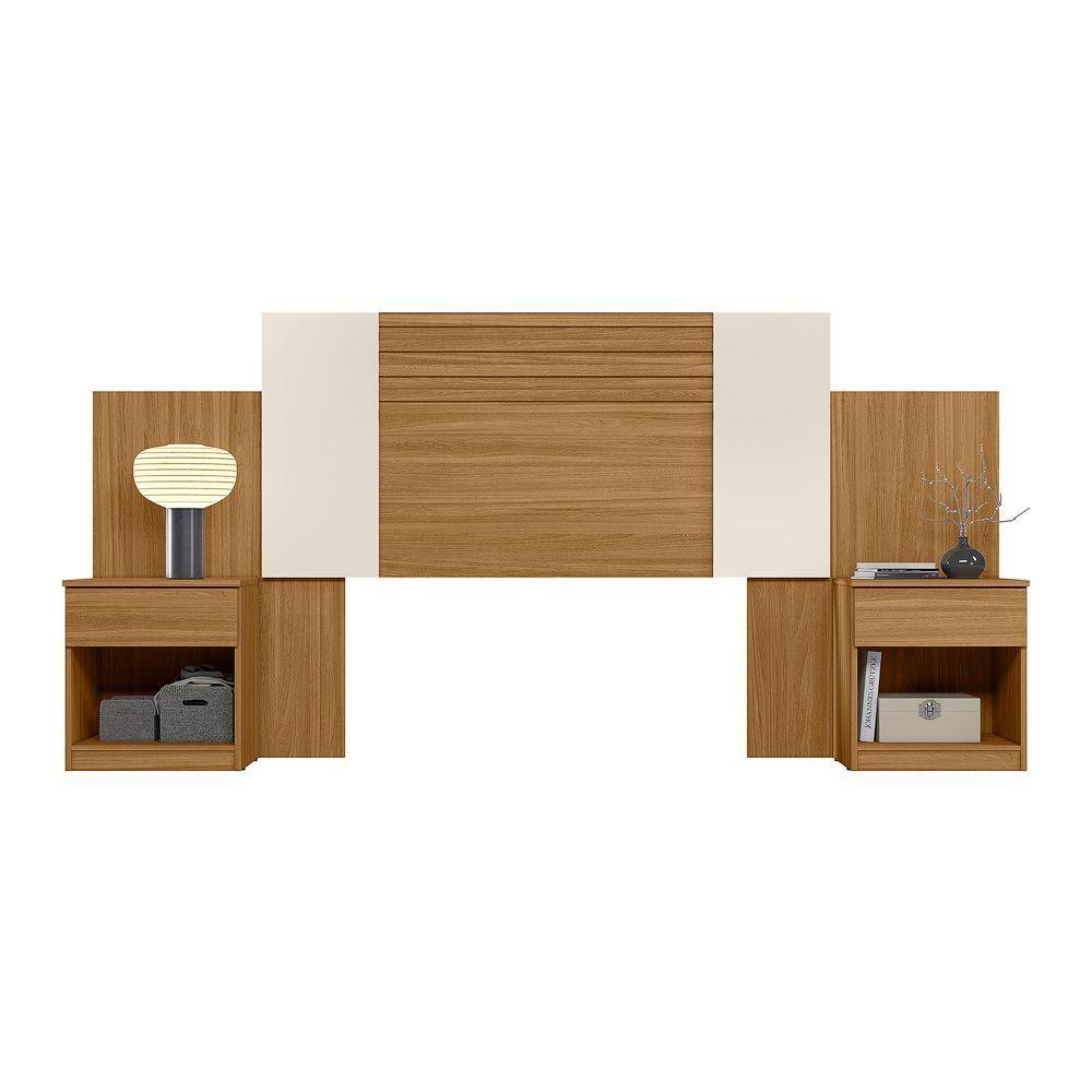 Set respaldo mas velador 1,5 a 2 PL Bergamo Freijo Off white-0