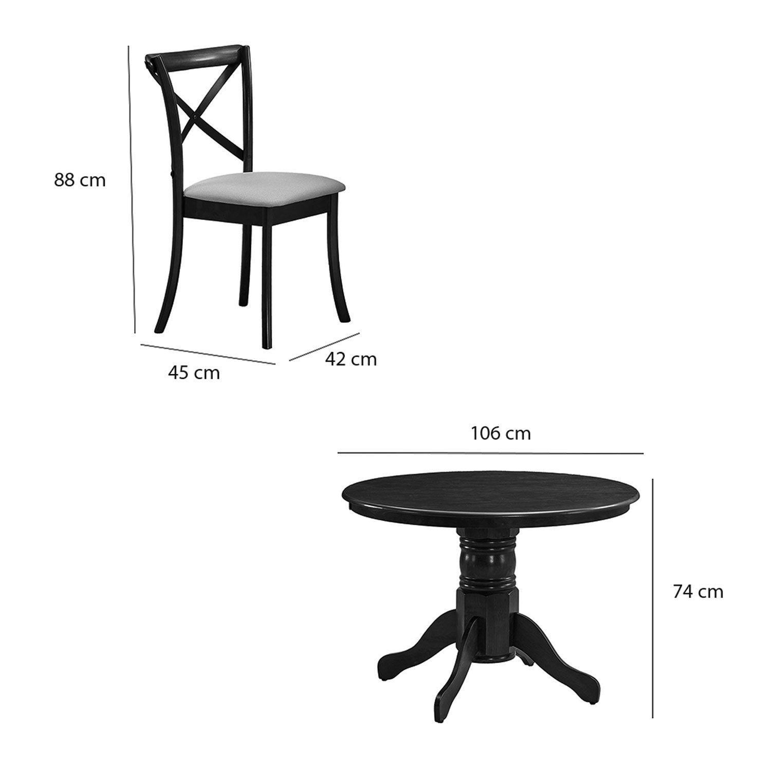 Juego de Comedor Victoria Chocolate 4 Sillas Crossback-4