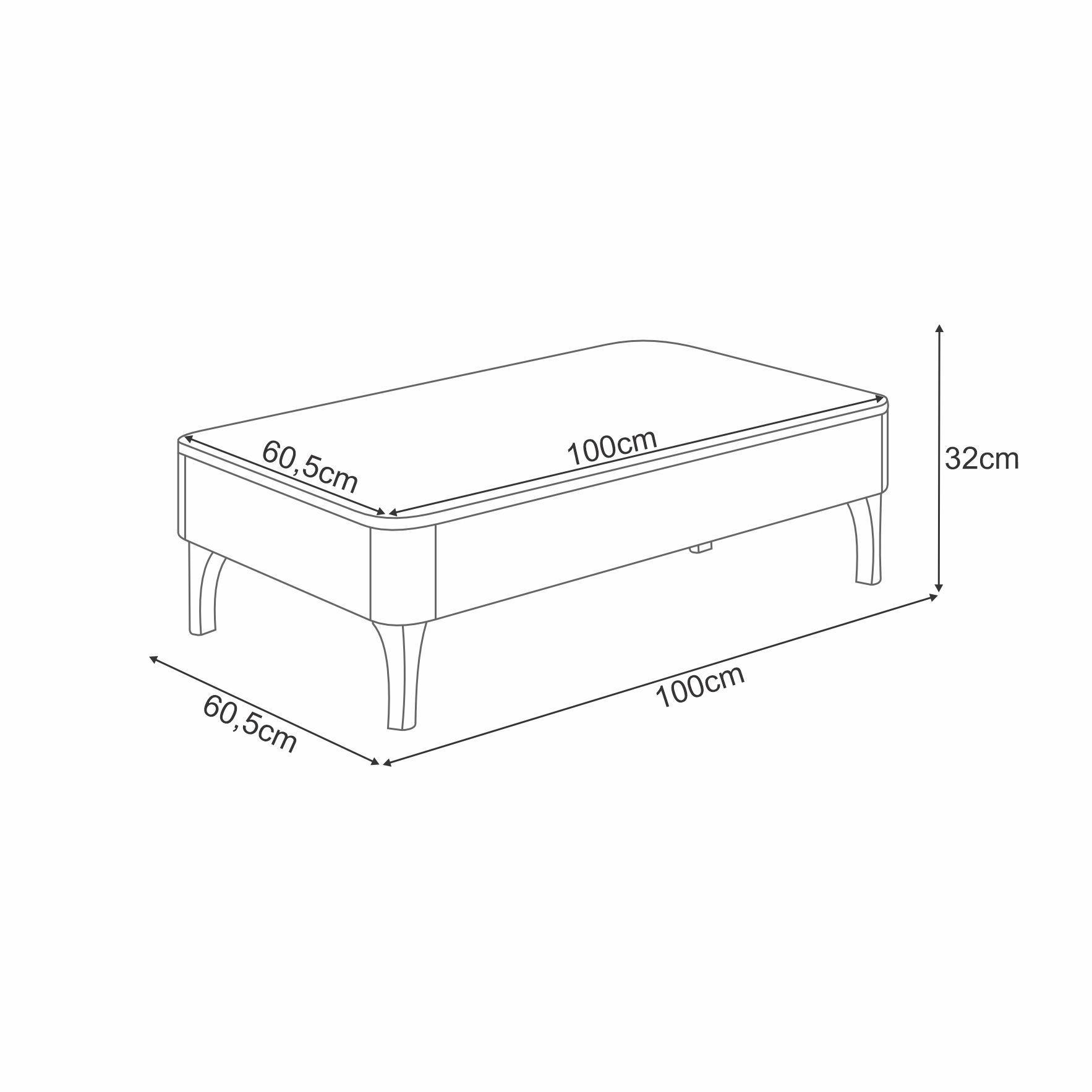 Mesa de Centro Niza Off White 32 x 60.5 x 100cm-1