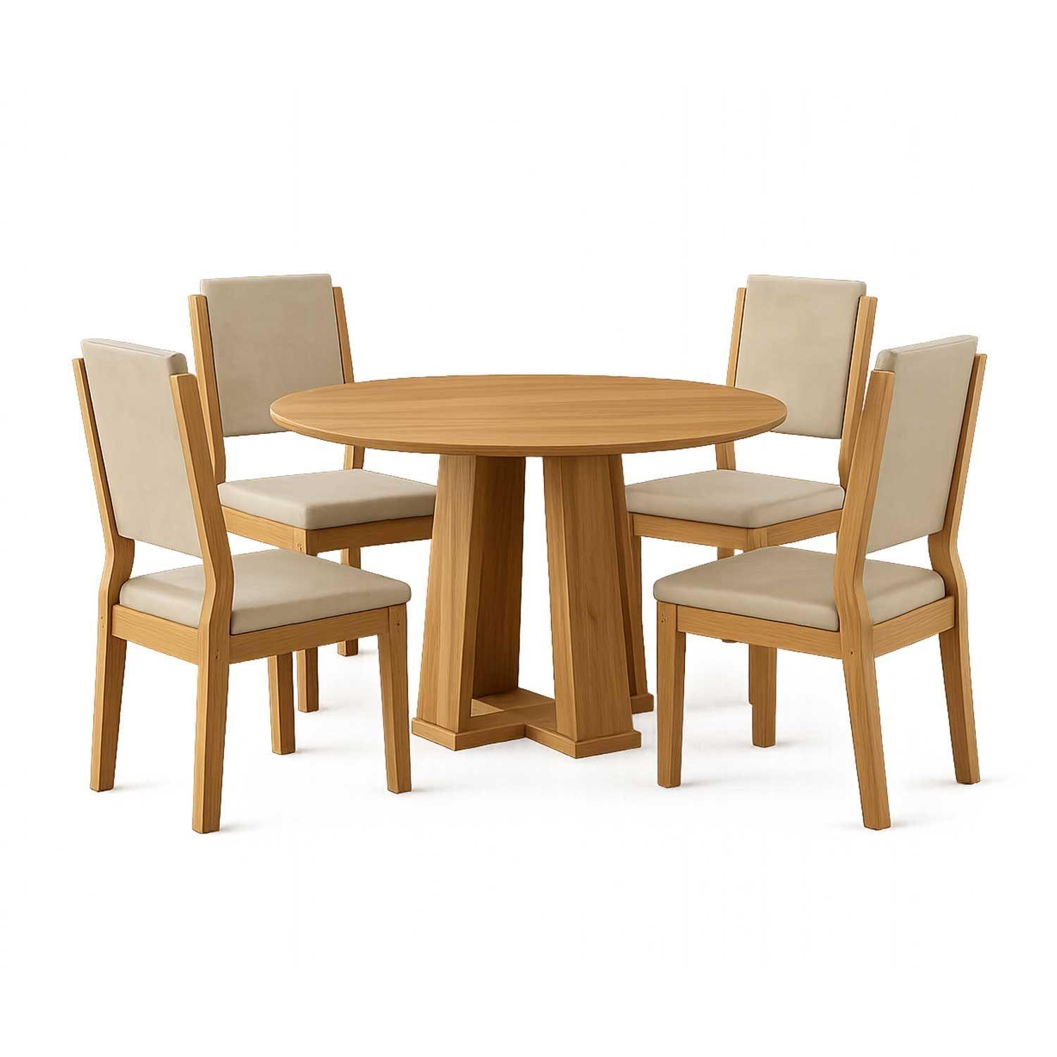 Juego de Comedor Ravello 4 Sillas Caf 100 x 100 x 80 cm-1