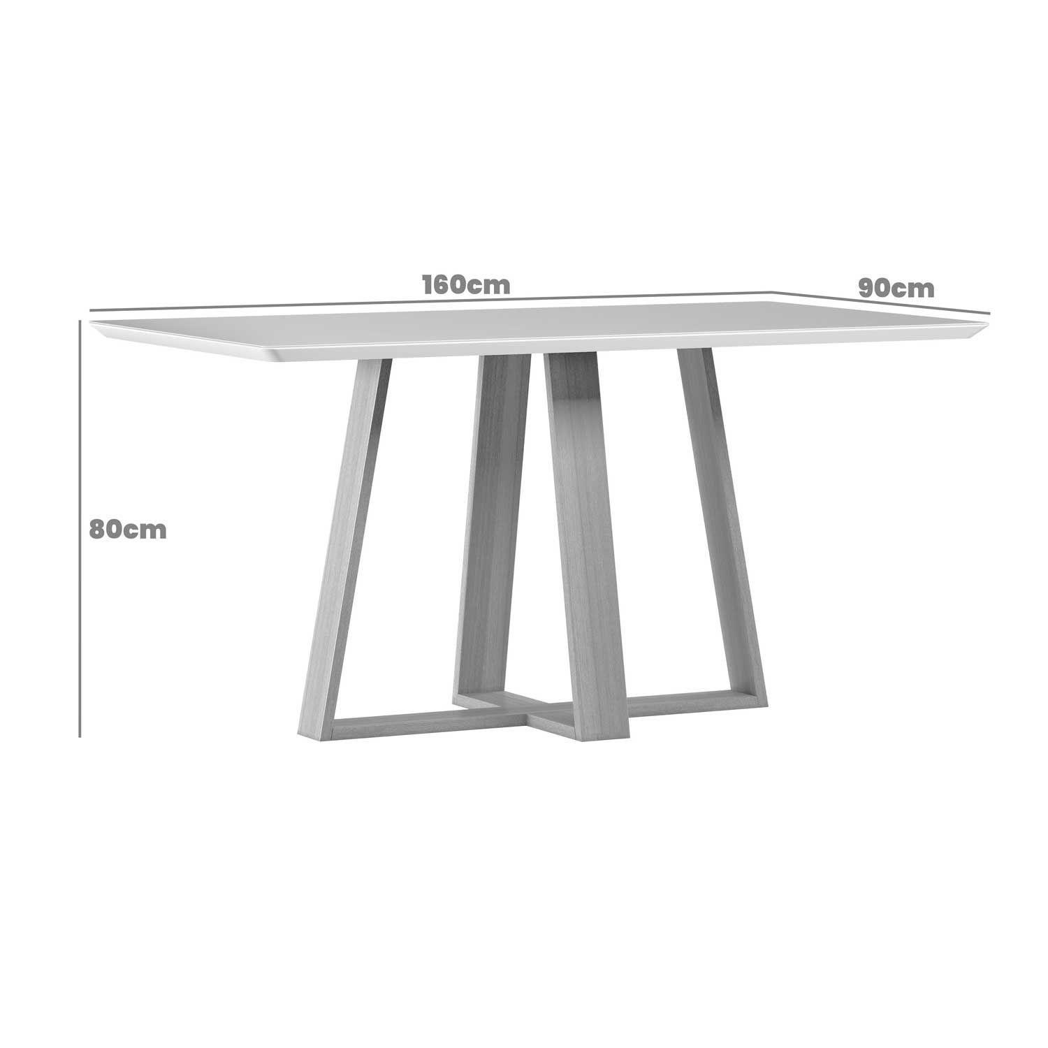 Juego de Comedor Prisma 160x90 cm Vidrio 6 Sillas Beige-6