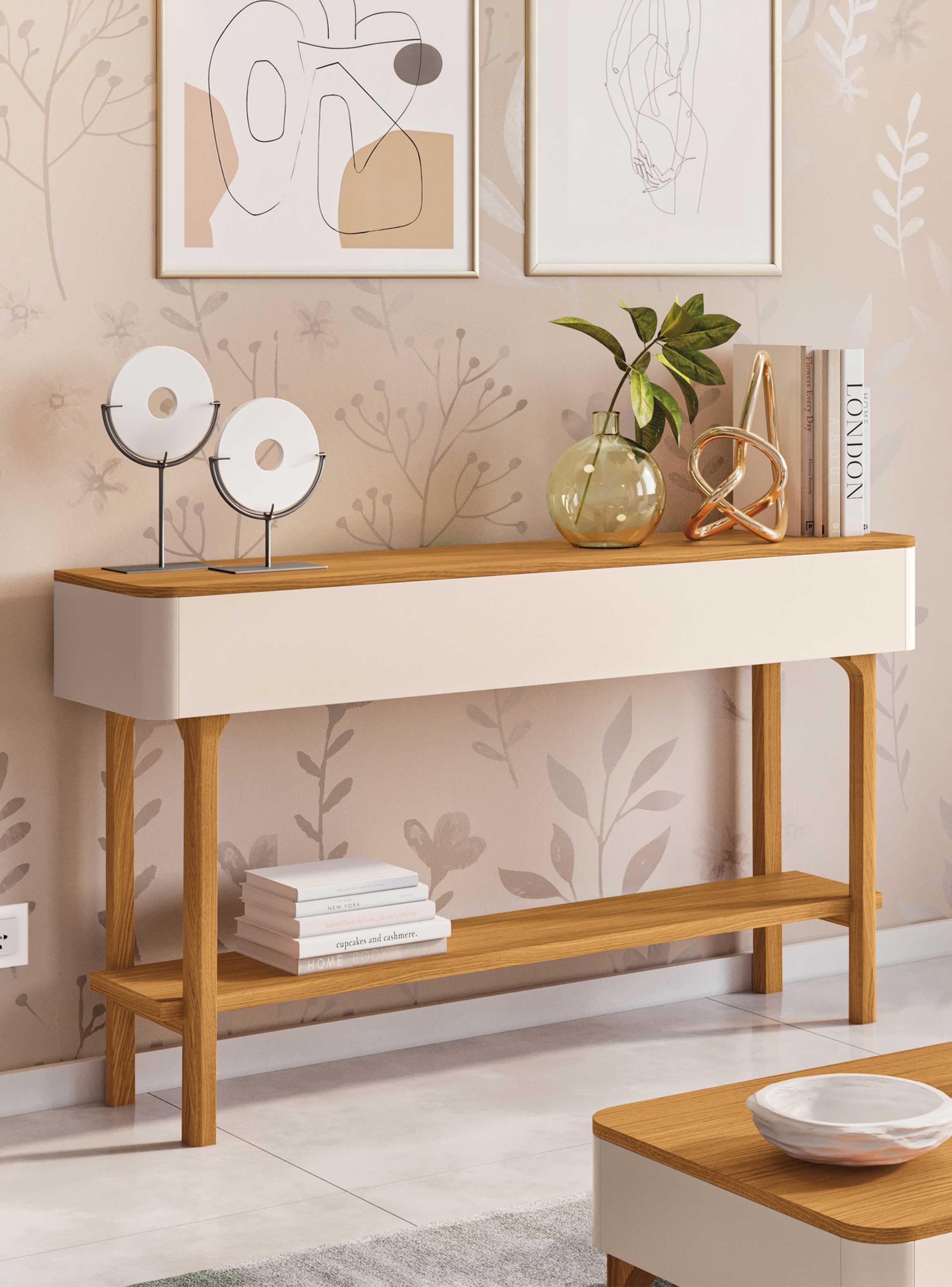 Arrimo Nantes Off White / Cinamomo 136 x 76,5 x 31 cm-0