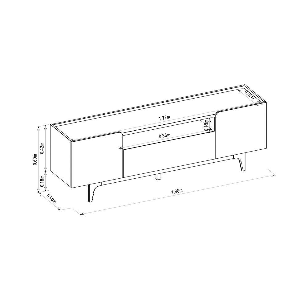 Rack Tv Venice 75" 180x60x40 cm-7