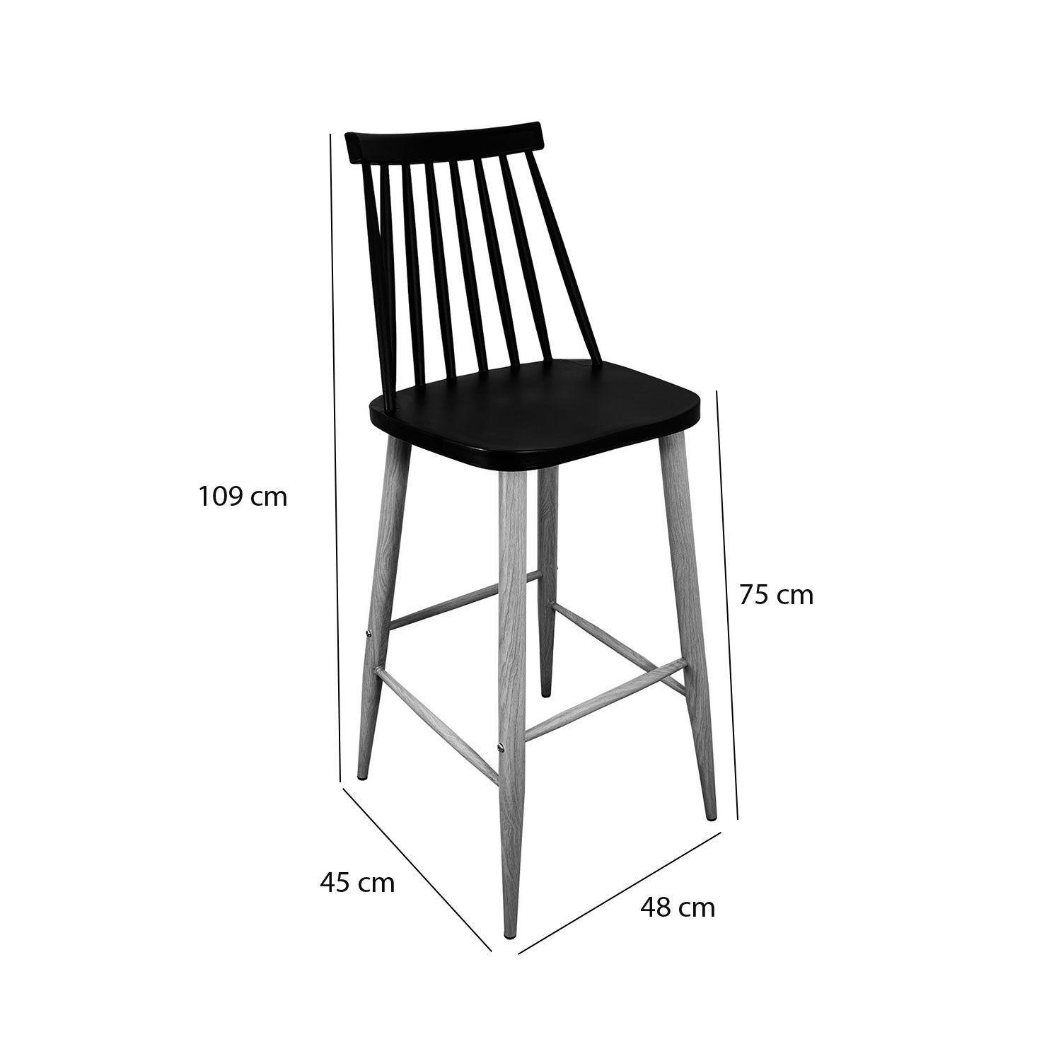 Pack 2 Taburetes bar Nórdico Windsor  106 x 51 x 45 cm / Alto asiento: 76 cm-6