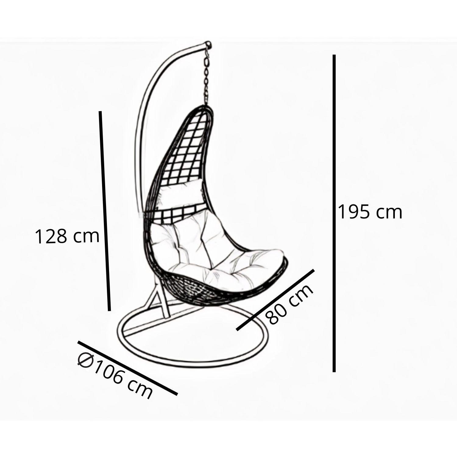 Silla Colgante Venecia Cojín Marfil-2