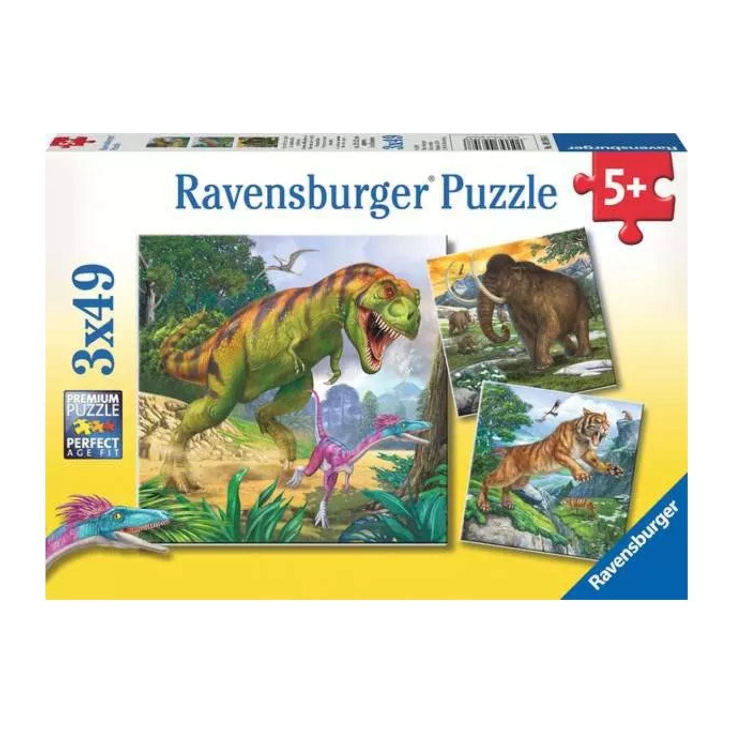 Puzzle Dinosaurios Prehistóricos – 3x49 piezas-0