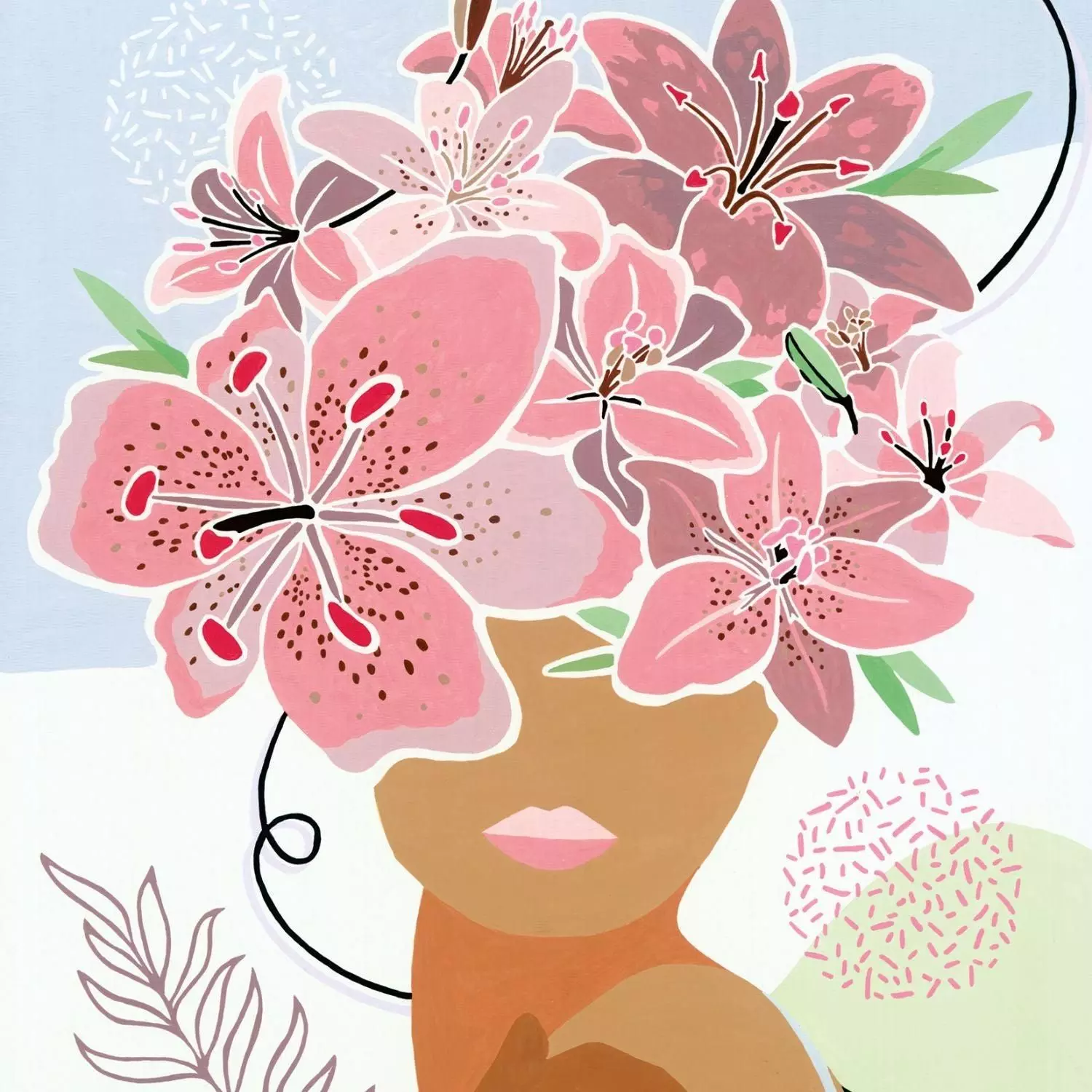 Canvas pinta por número: Flores en mi Mente-3