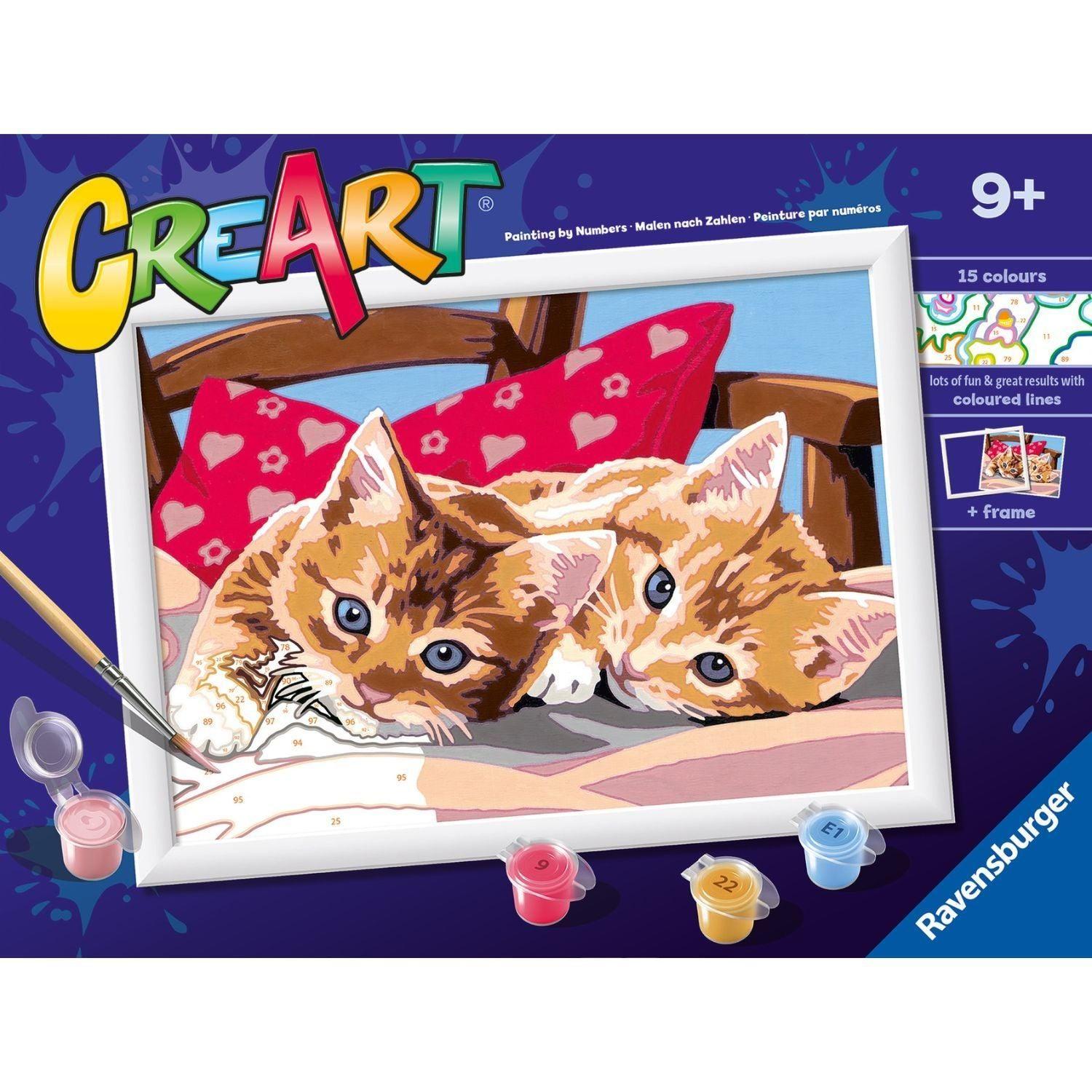 Canvas pinta por número: Gatitos en la Almohada-3