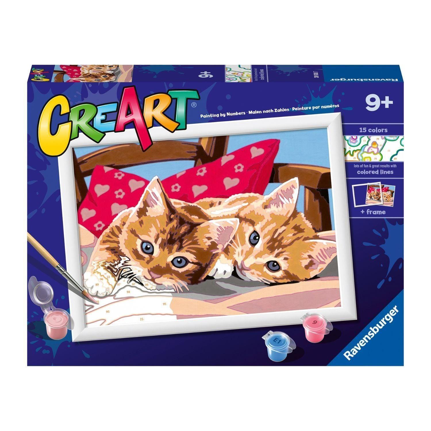 Canvas pinta por número: Gatitos en la Almohada-0