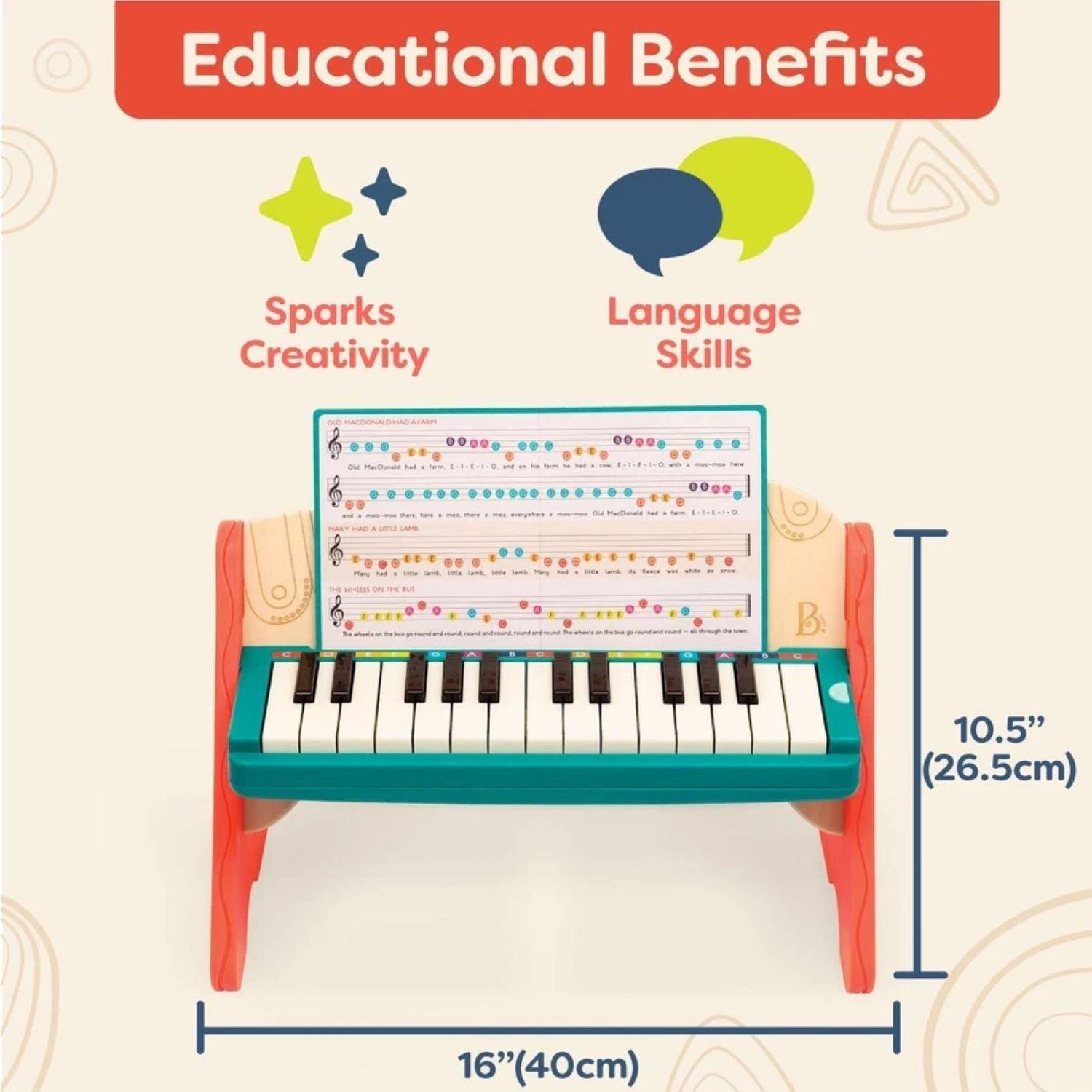 Piano De Madera Para Niños - Con Libro De Canciones-2