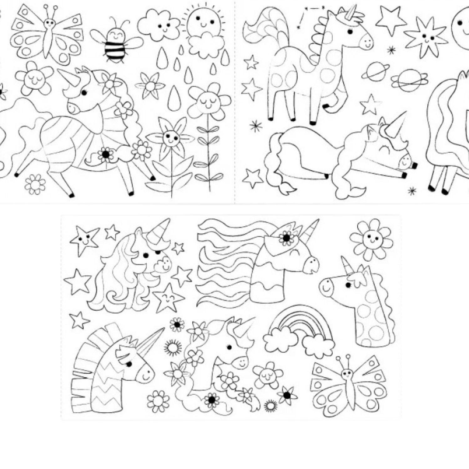 Kit Rollo de Papel y Crayones para Colorear · Unicornio Fantástico-3
