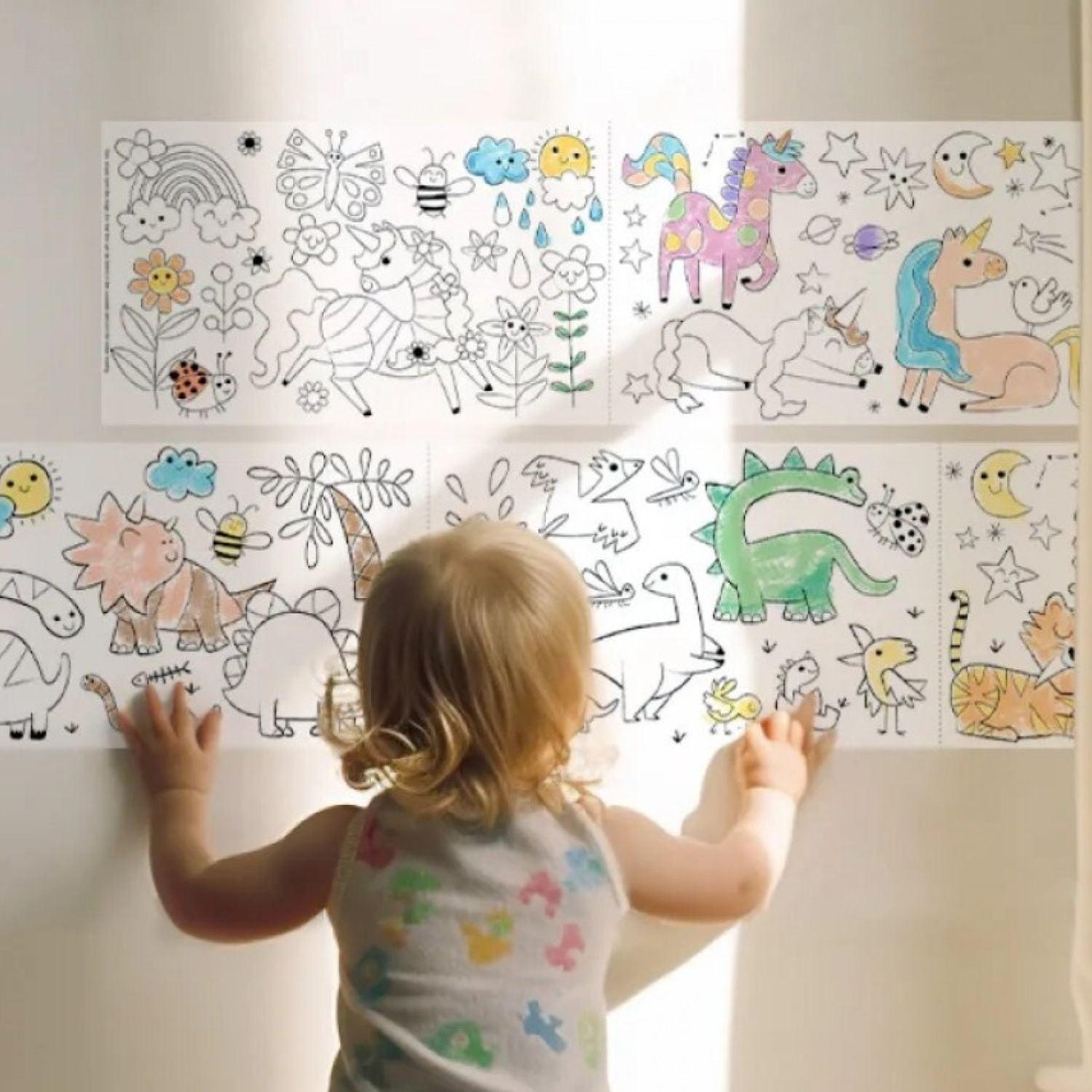 Kit Rollo de Papel y Crayones para Colorear · Unicornio Fantástico-2