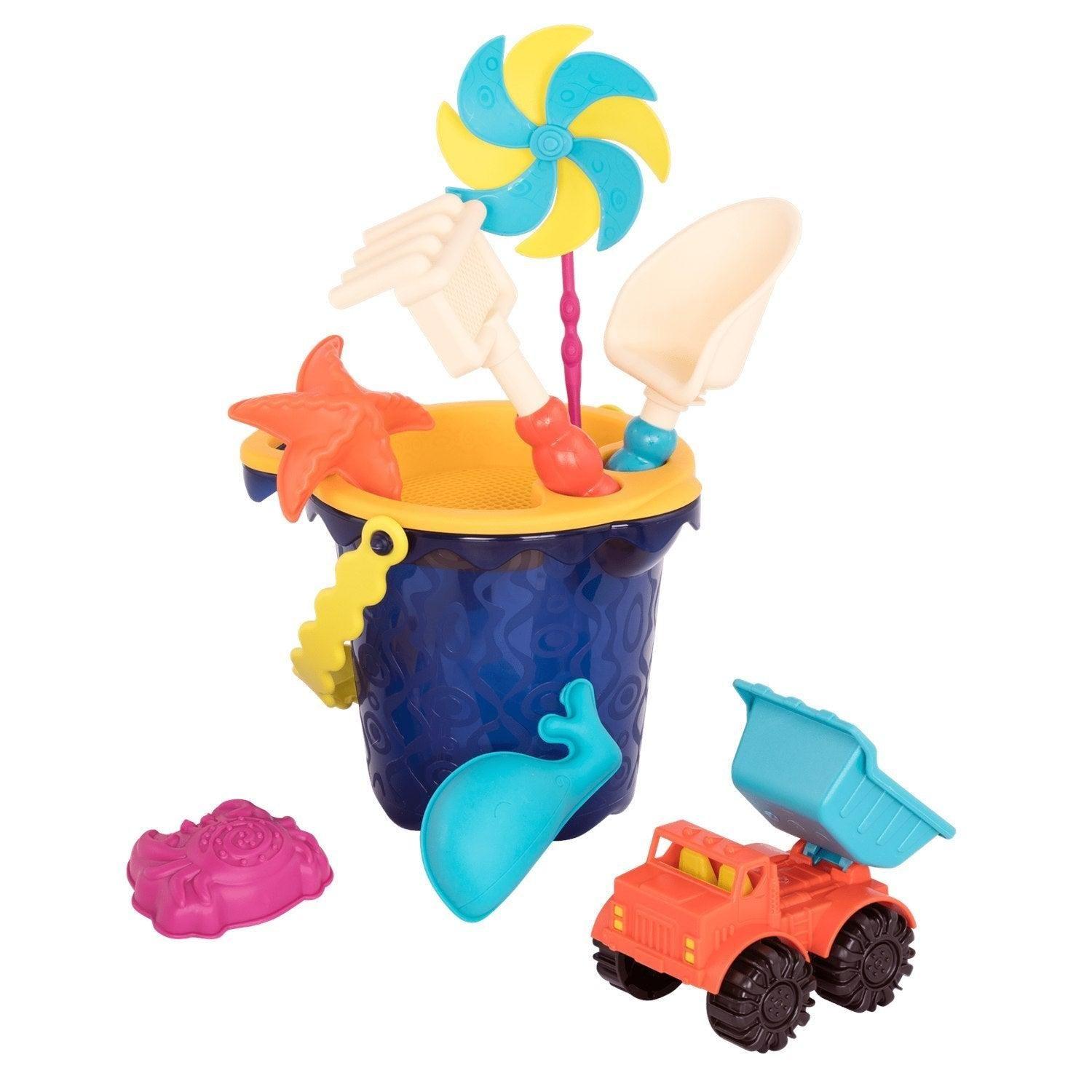 Set de playa con balde y accesorios - Azul marino-0